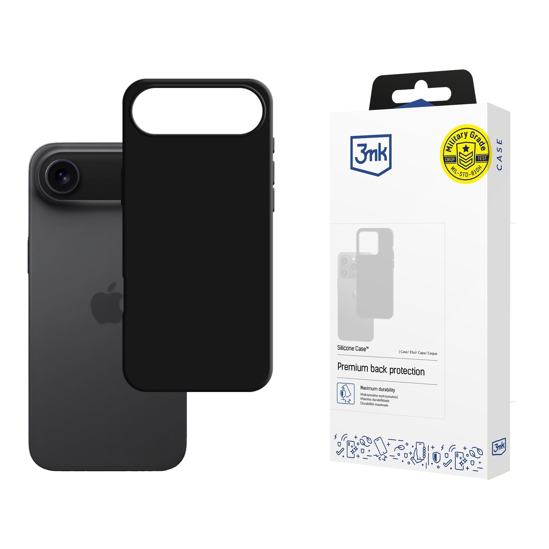 3mk silikoneetui til iPhone 17 Air – sort