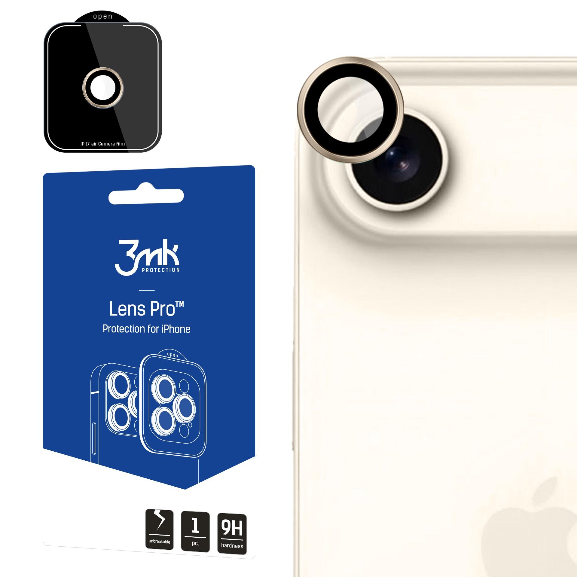 3mk Lens Protection Pro hærdet glas til iPhone 17 Air – Guld