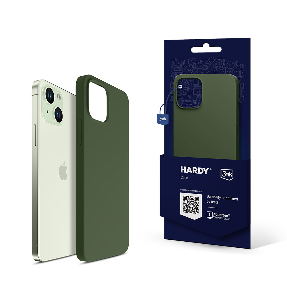 3mk Hardy Silicone MagCase til iPhone 15 Plus – grøn