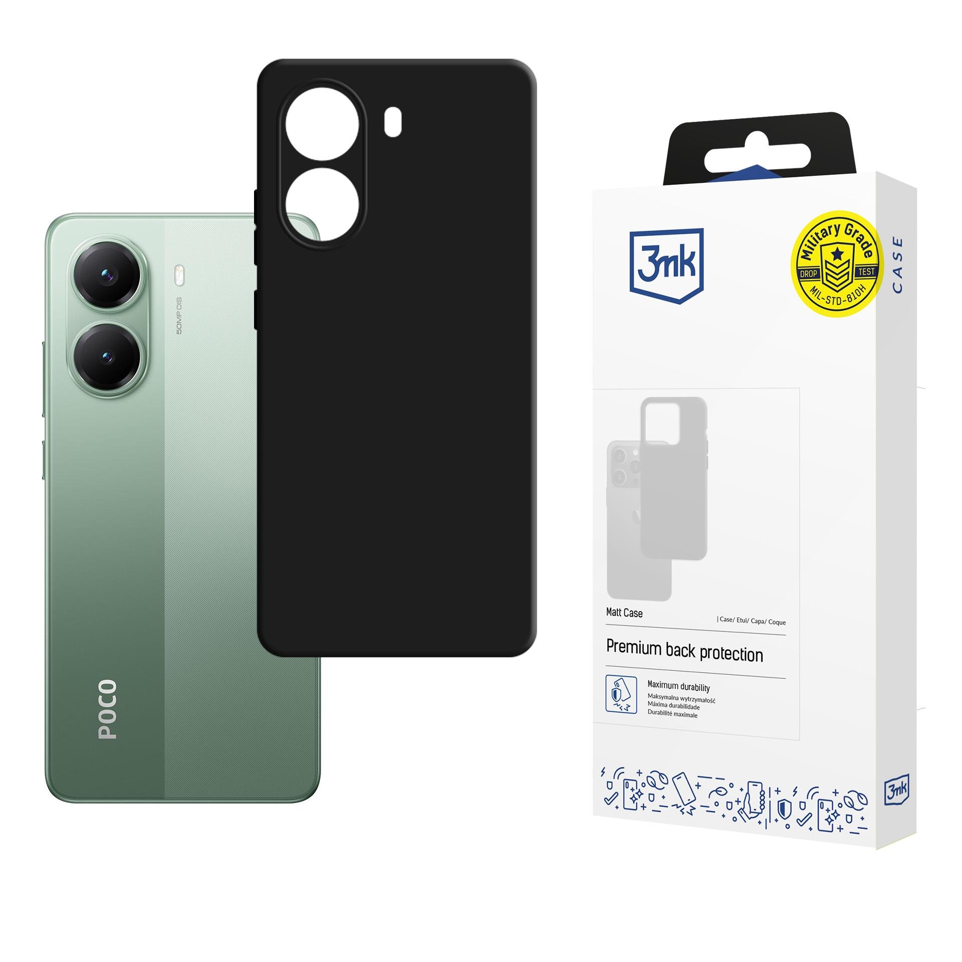 3mk mat etui til Xiaomi Poco X7 Pro – mat sort