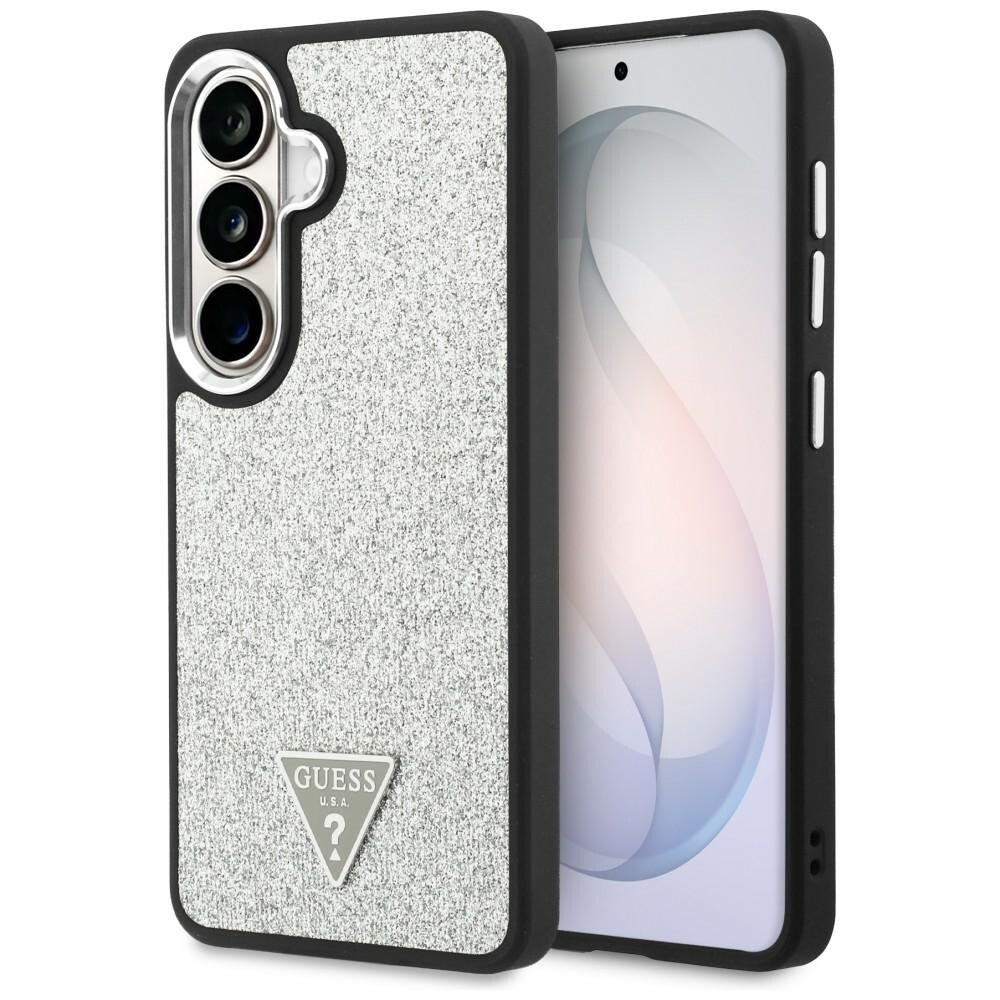 Guess Fixed Glitter Triangle MagSafe-etui til Samsung Galaxy S26 – sølv