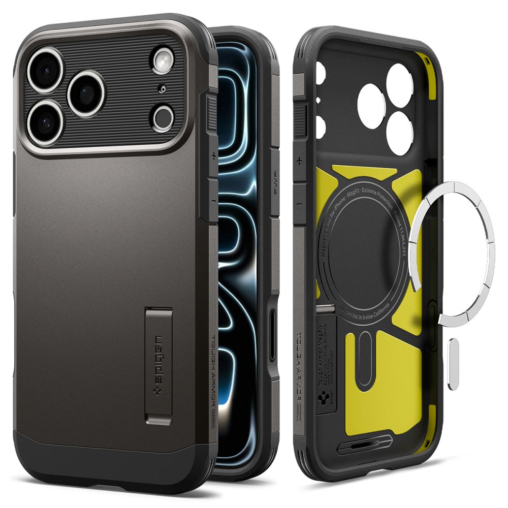 Spigen Tough Armor MagSafe-etui til iPhone 18 Pro / 17 Pro – sort
