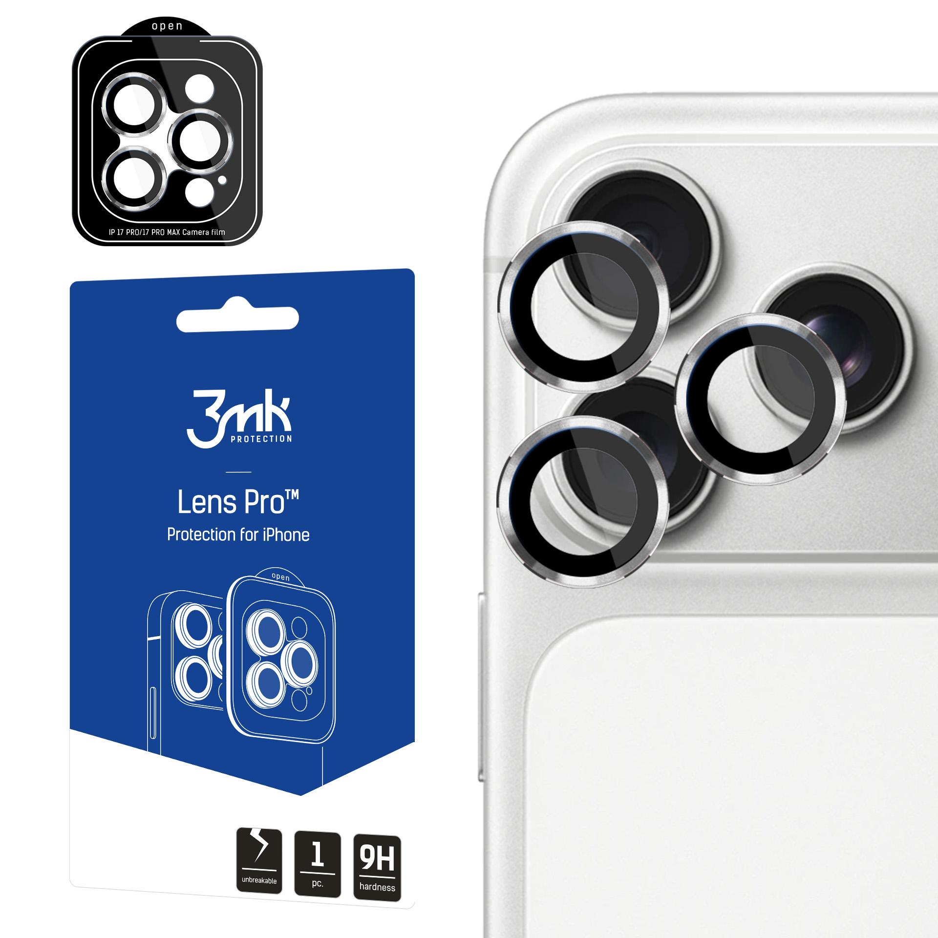 3mk Lens Protection Pro kameralinsglas til Apple iPhone 17 Pro / 17 Pro Max – sølv