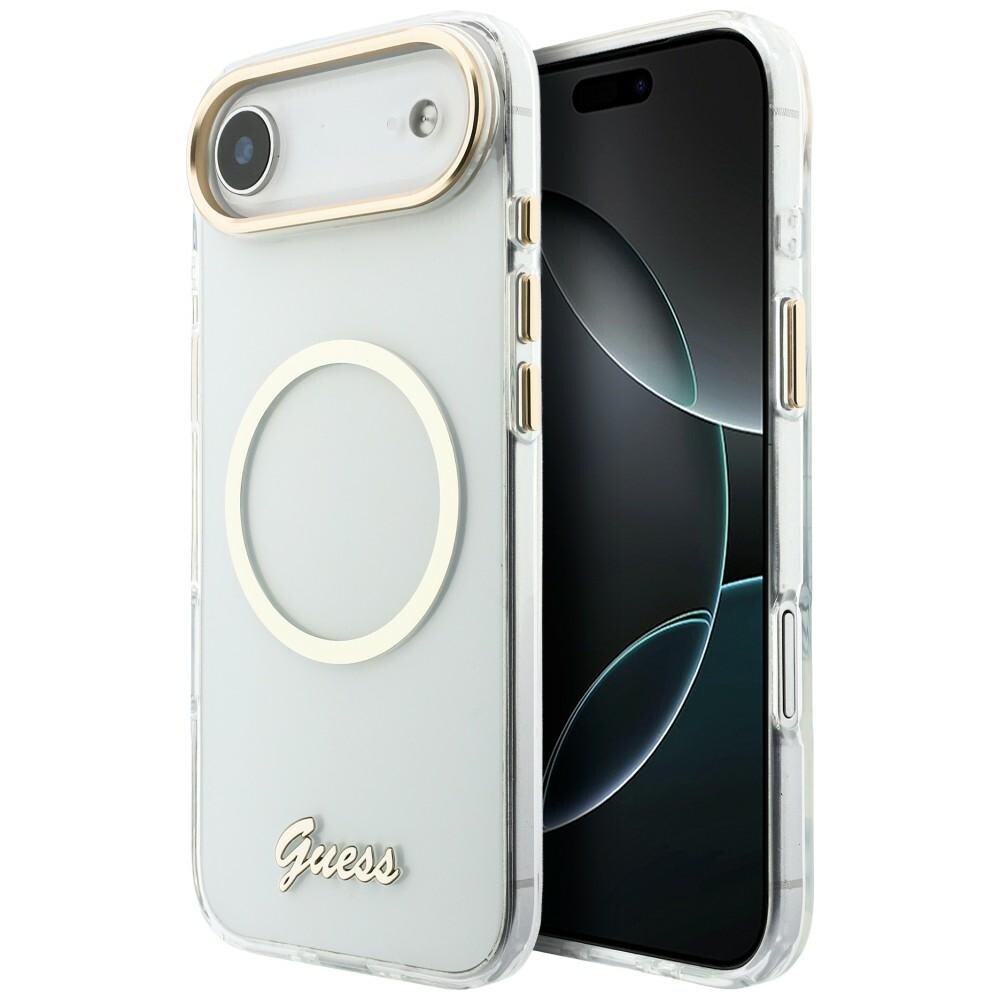 Guess IML Script Metal MagSafe-etui til iPhone Air – gennemsigtigt