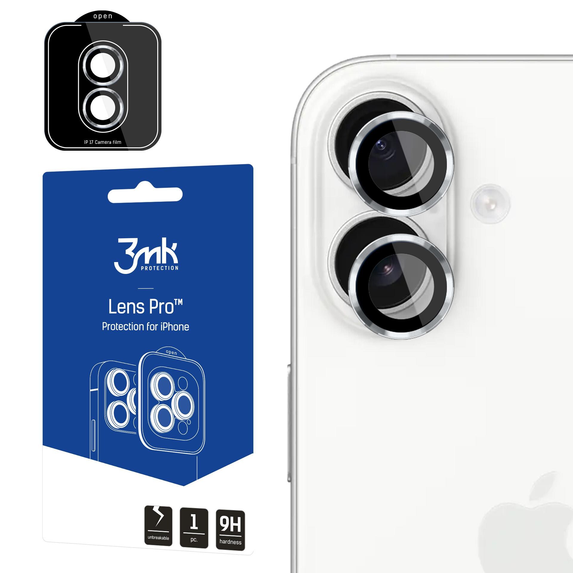 3mk Lens Protection Pro kameralinsglas til Apple iPhone 17 – Sølv