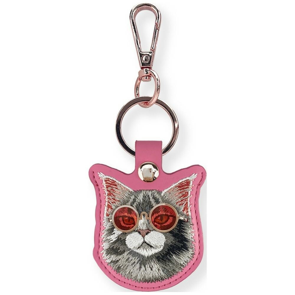 Nimmy Glasses – sejt og sødt etui til at opbevare briller med katte-motiv – lyserødt