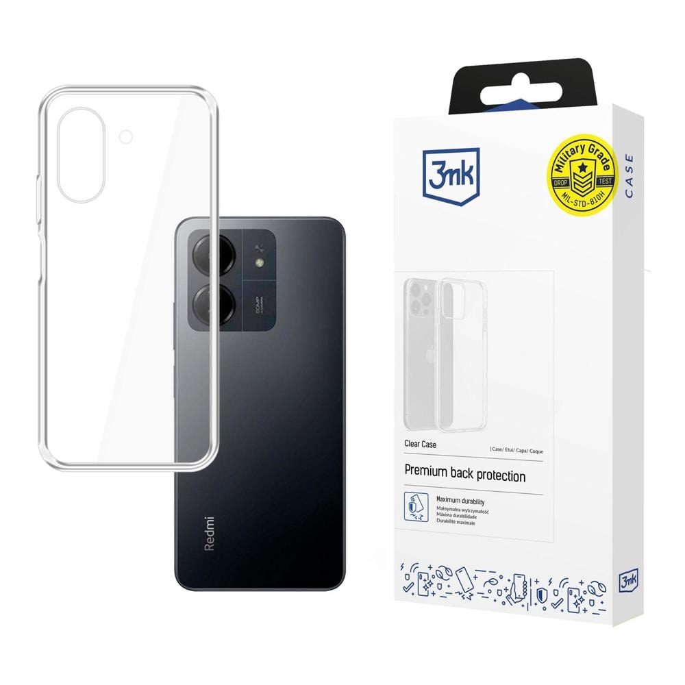 3mk gennemsigtigt etui til Redmi 13C / Poco C65 – gennemsigtigt