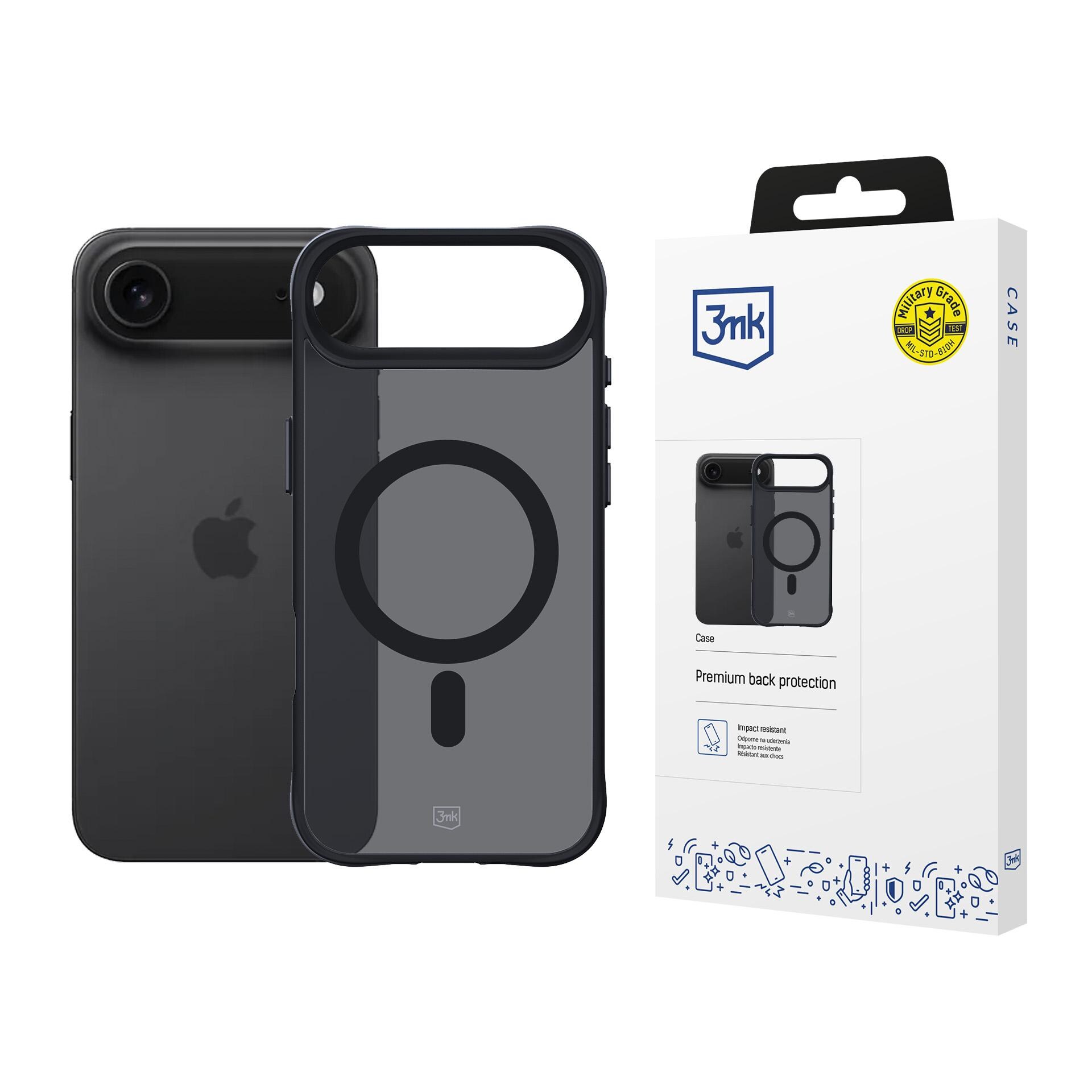 3mk Smoke MagCase til iPhone 17 Air – Sort, halvgennemsigtig