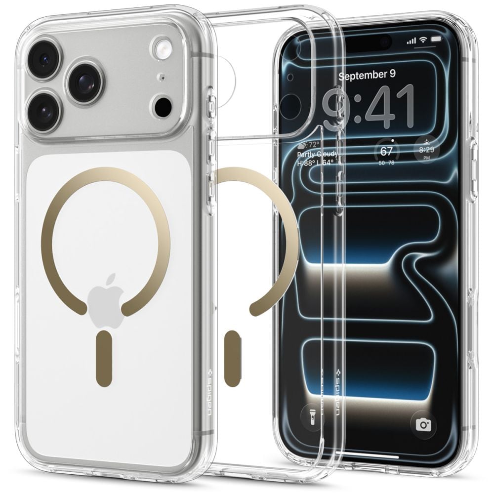 Spigen Ultra Hybrid MagSafe-etui til iPhone 18 Pro Max / 17 Pro Max – Gennemsigtig guld