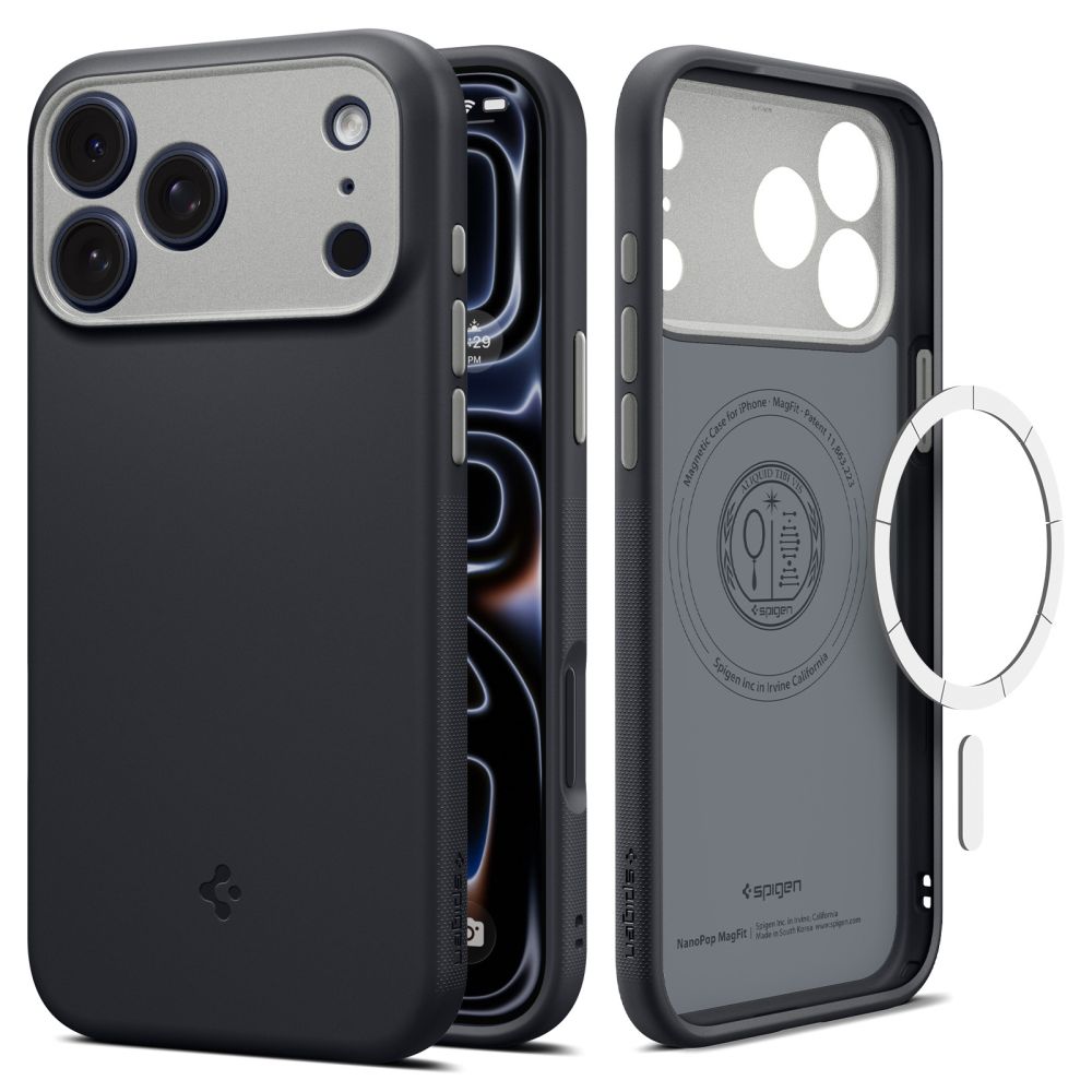 Spigen Nano Pop MagSafe-etui til iPhone 18 Pro / 17 Pro – Sort