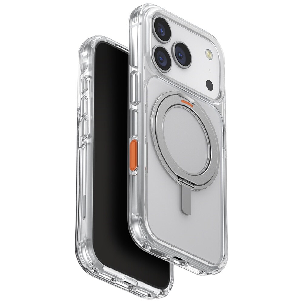 Uniq Swivix 360 drejeligt etui med støttefod til iPhone 17 Pro – gennemsigtigt