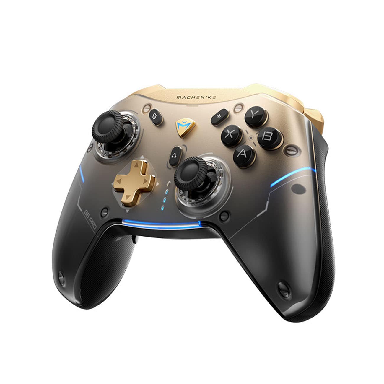 Machenike G5Pro – trådløs flagskibs-gamecontroller med gyroskop og knapkonfiguration – sort og guld