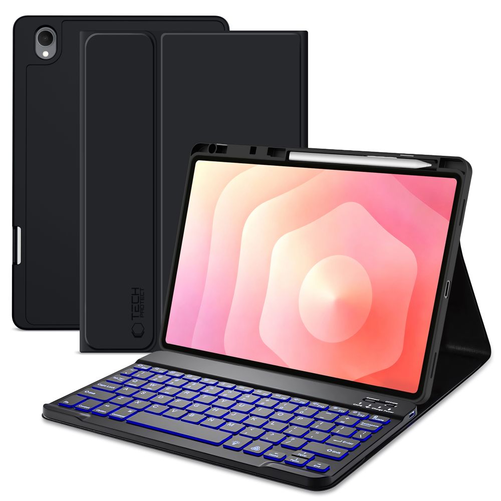 Tech-Protect SC-penneetui + Bluetooth-tastatur til Samsung Galaxy Tab S12+ 12,4" X840/X846B – Sort