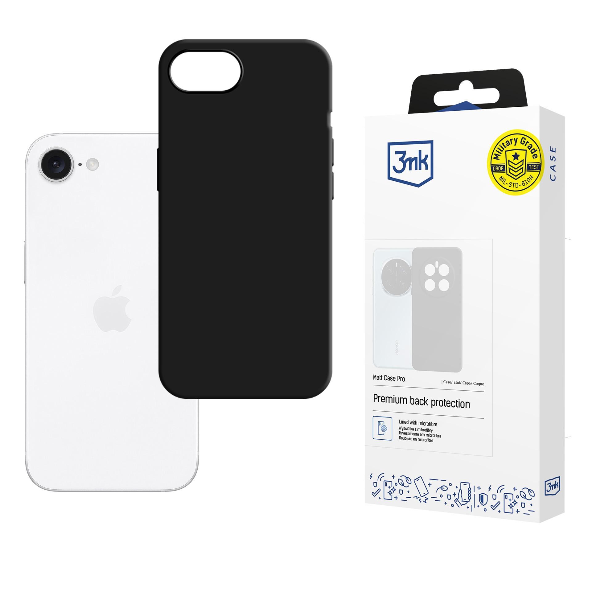 3mk Matt Case Pro til Apple iPhone 16E – mat sort