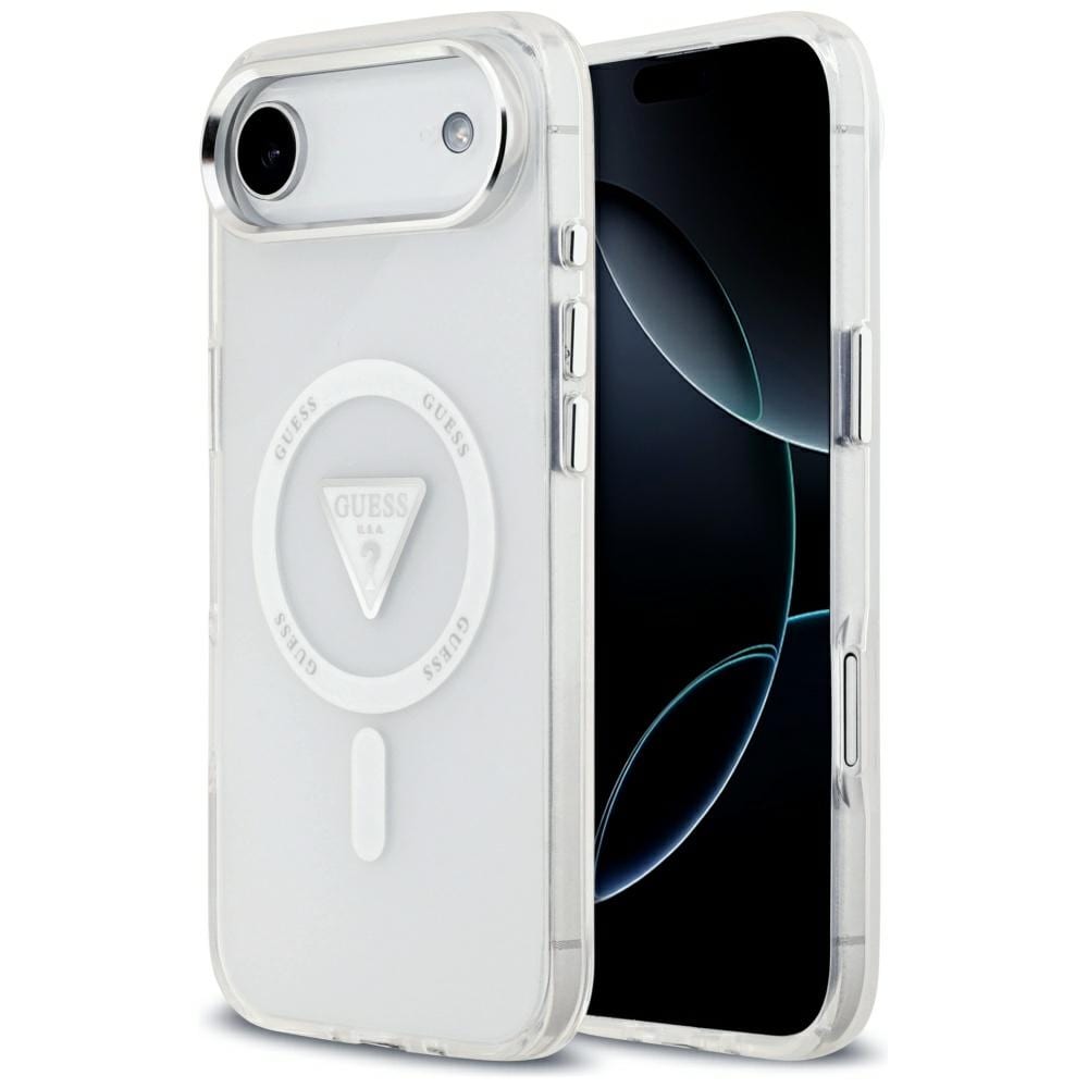 Guess IML-etui med gradient-trekantlogo og MagSafe til iPhone Air – gennemsigtigt