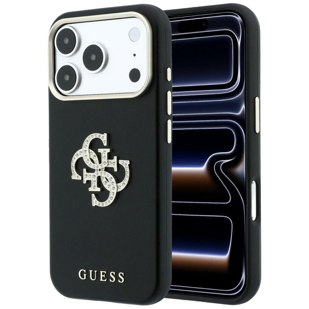Guess Smooth & Big Strass Logo-etui til iPhone 18 Pro / 17 Pro – Sort