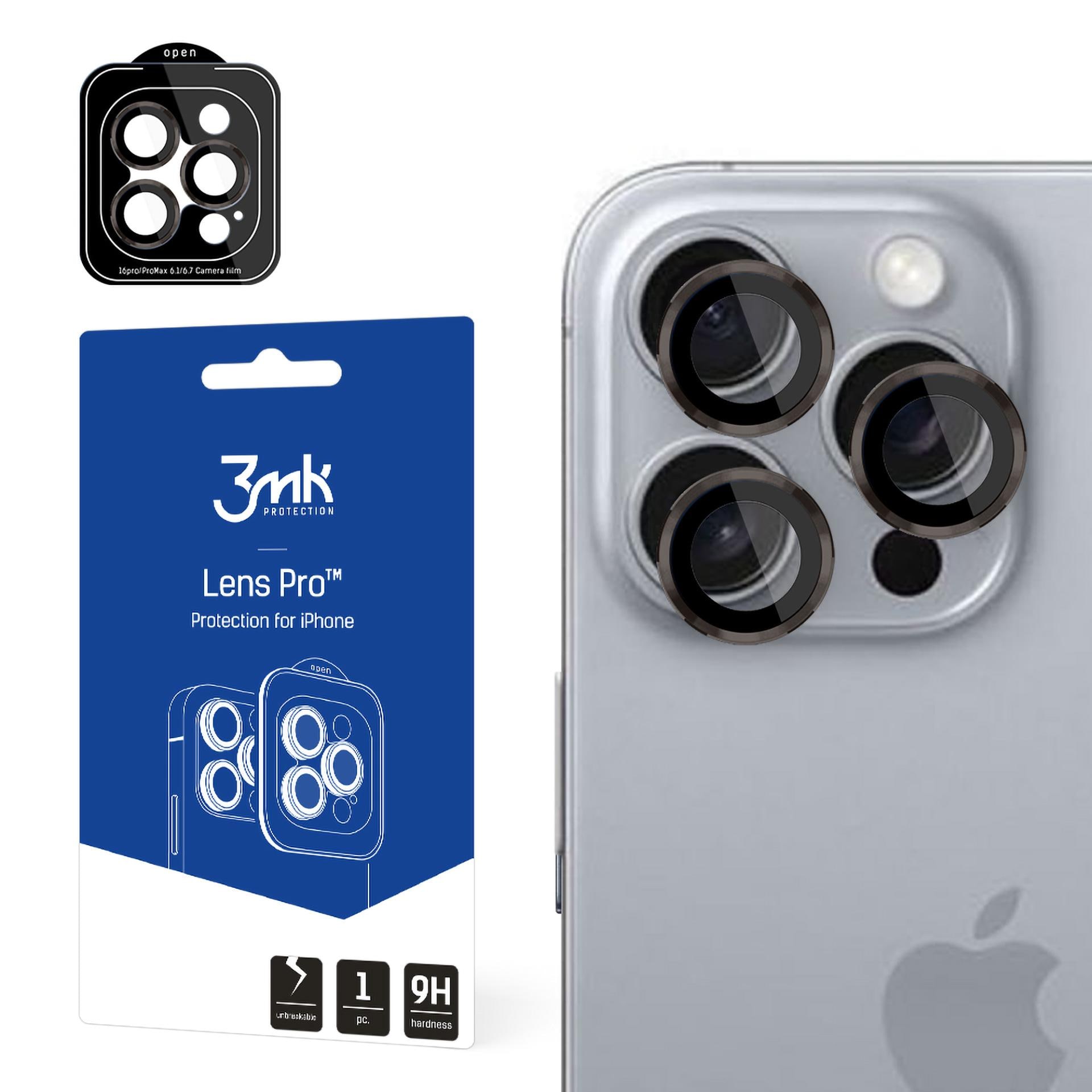 3mk Lens Protection Pro-kameraovertræk med titaniumramme til iPhone 16 Pro / 16 Pro Max