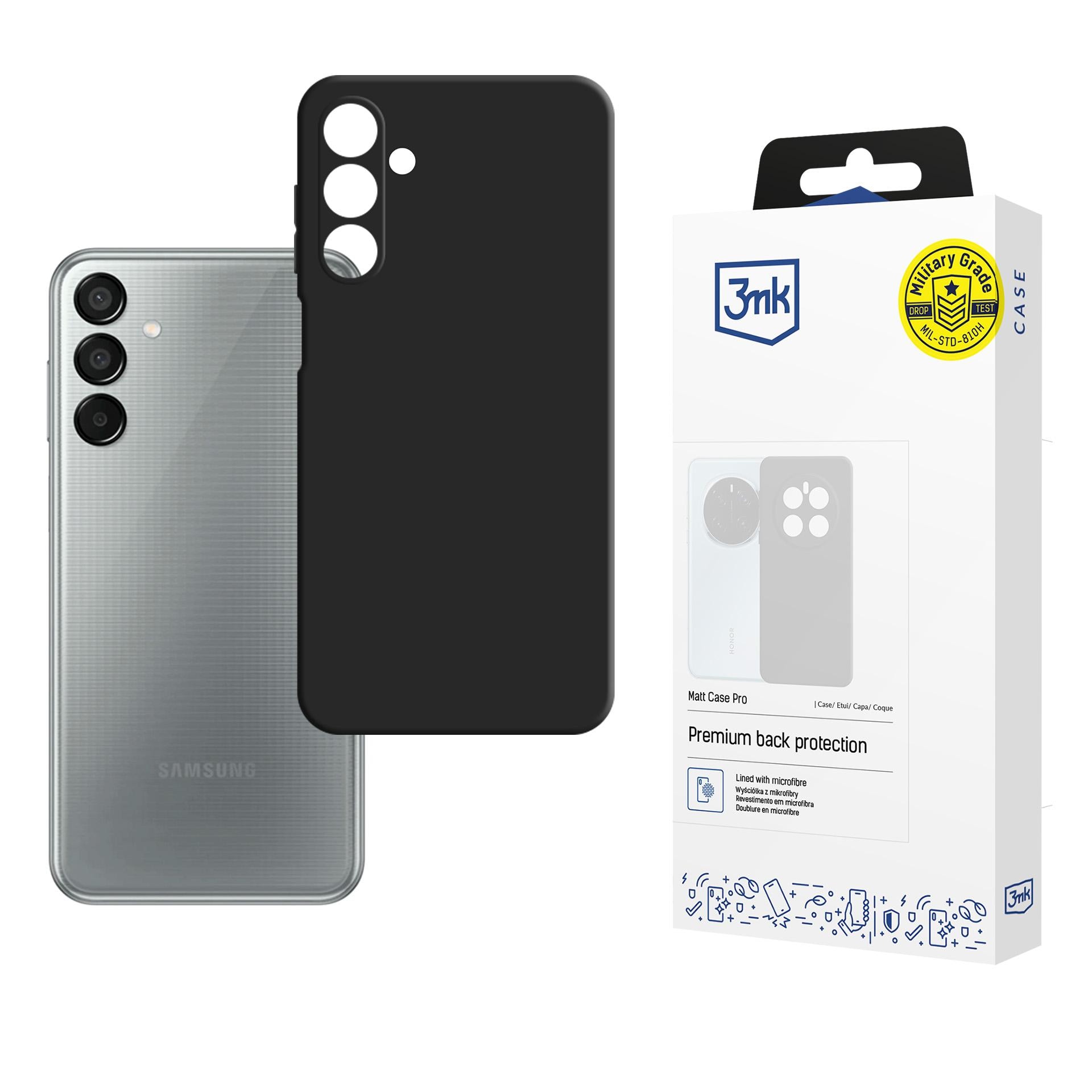 3mk Matt Case Pro til Samsung Galaxy M15 5G – mat sort