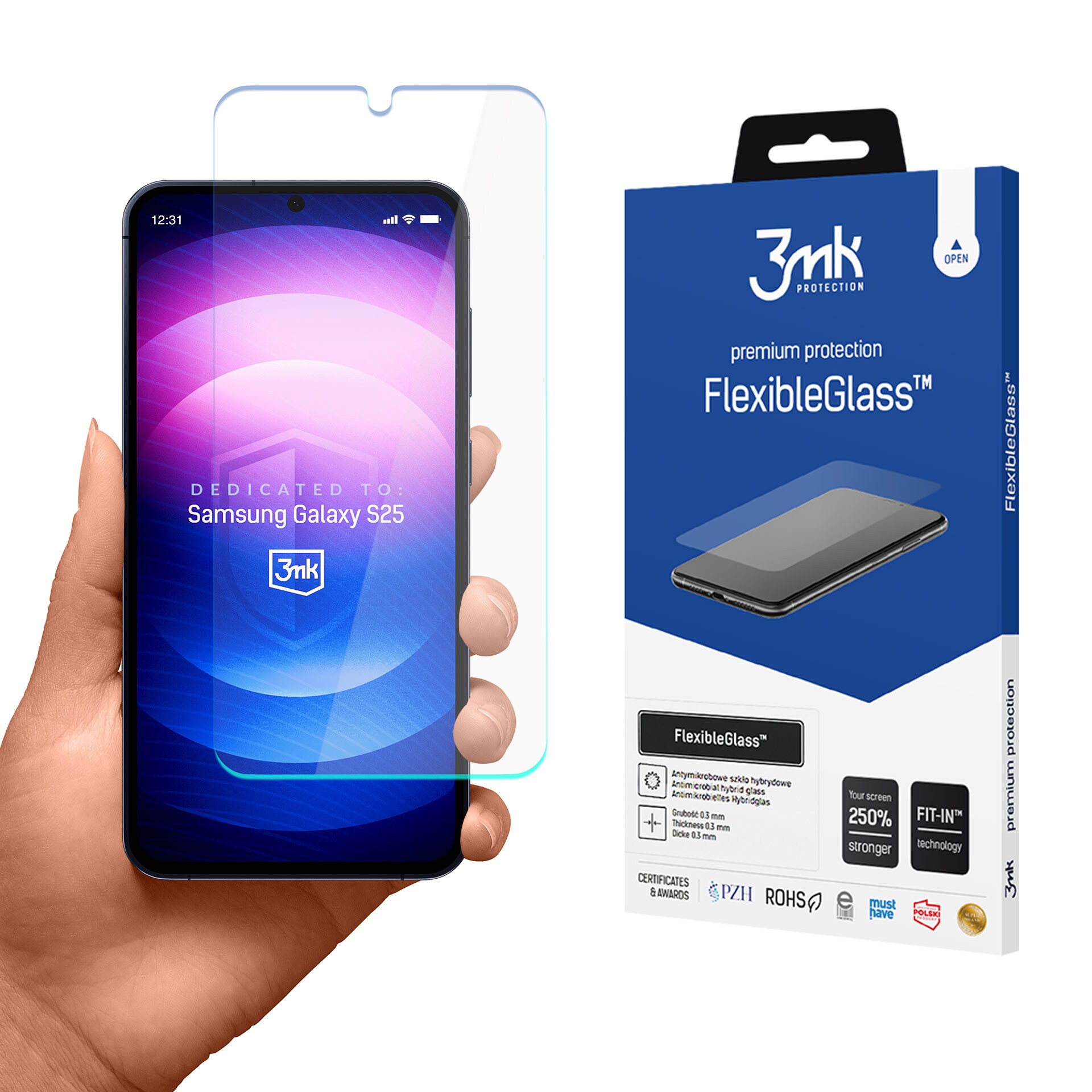 3mk FlexibleGlass hybridglas til Samsung Galaxy S25