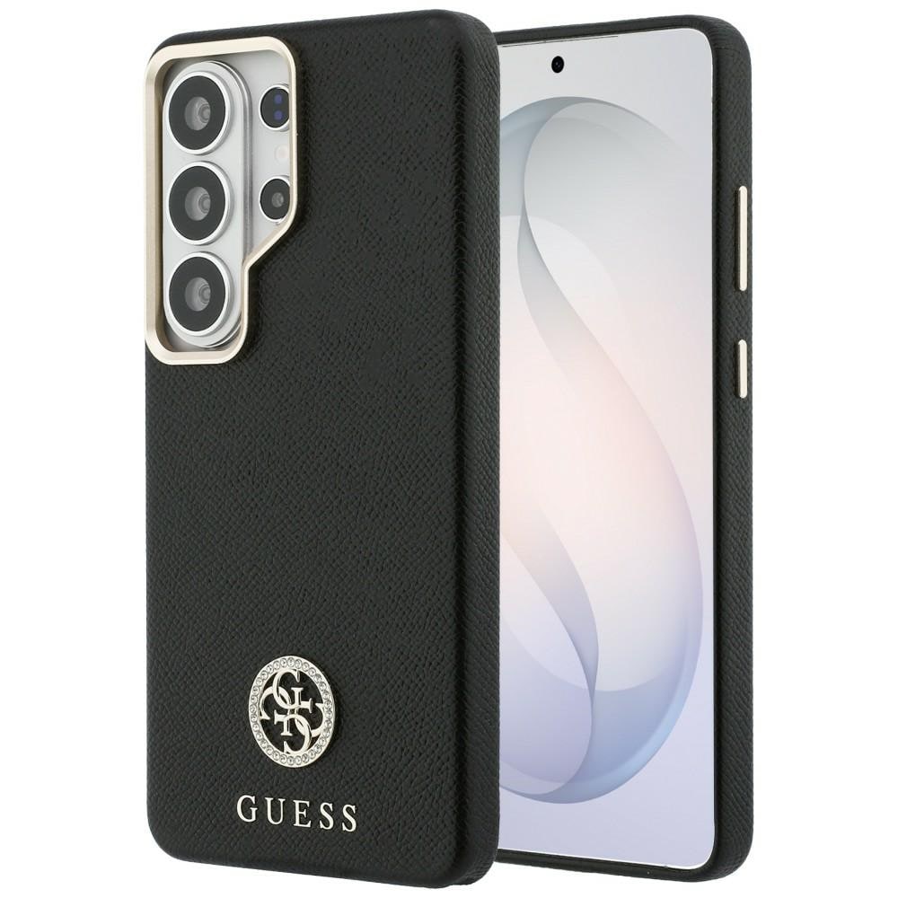 Guess MagSafe-etui med rundt logo med rhinestones til Samsung Galaxy S26 Ultra – Sort