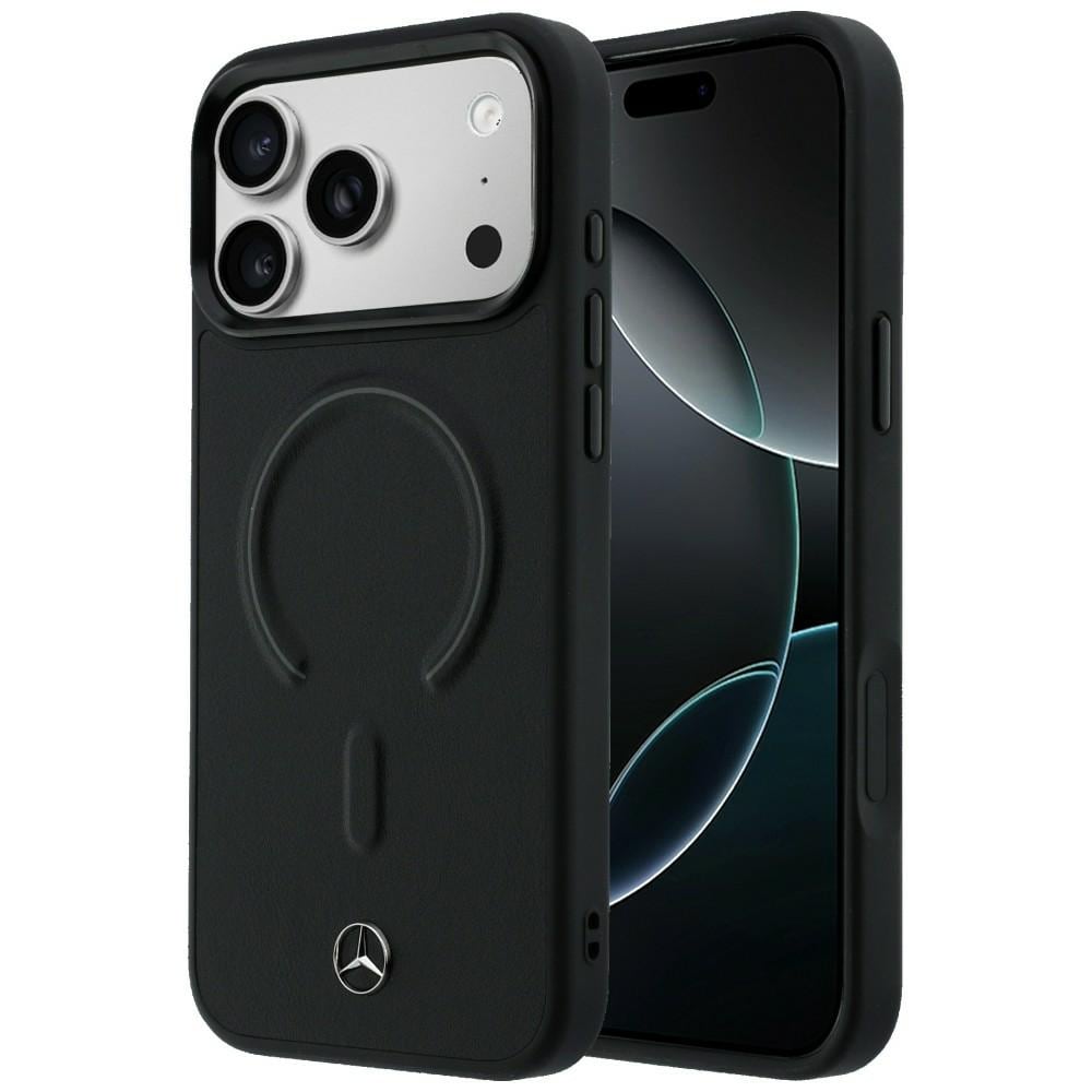 Mercedes 3D MagSafe-etui i læder til iPhone 17 Pro – sort