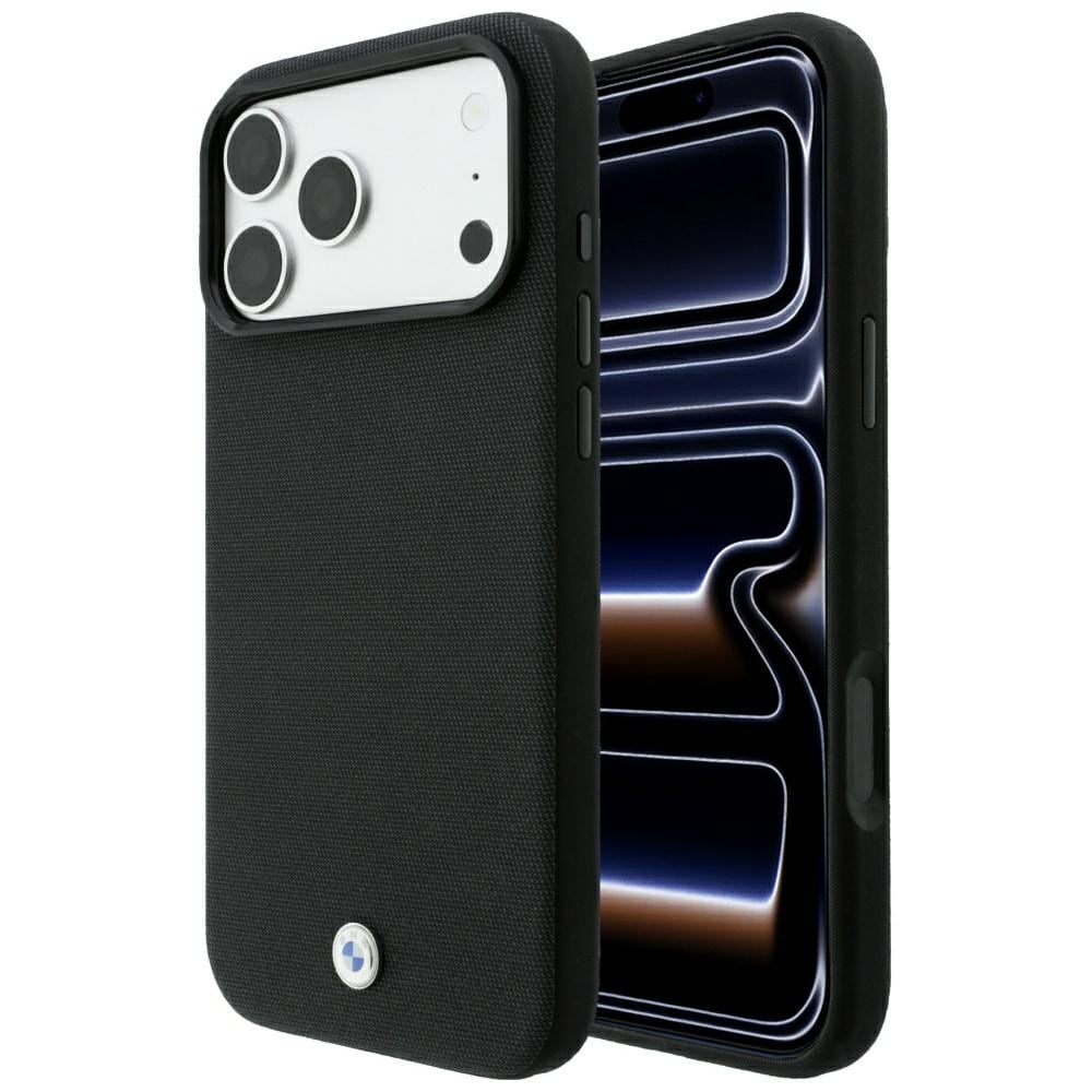 BMW Kevlar-metal-logo MagSafe-etui til iPhone 18 Pro / 17 Pro – Sort