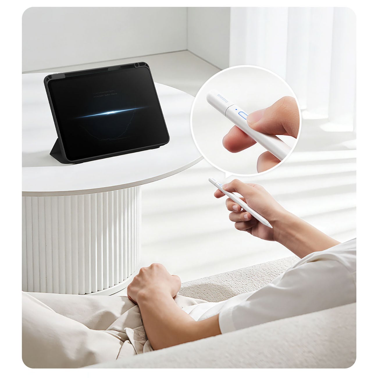 Baseus Smooth Writing PS3 Air Bluetooth-aktiv stylus til iPad – hvid