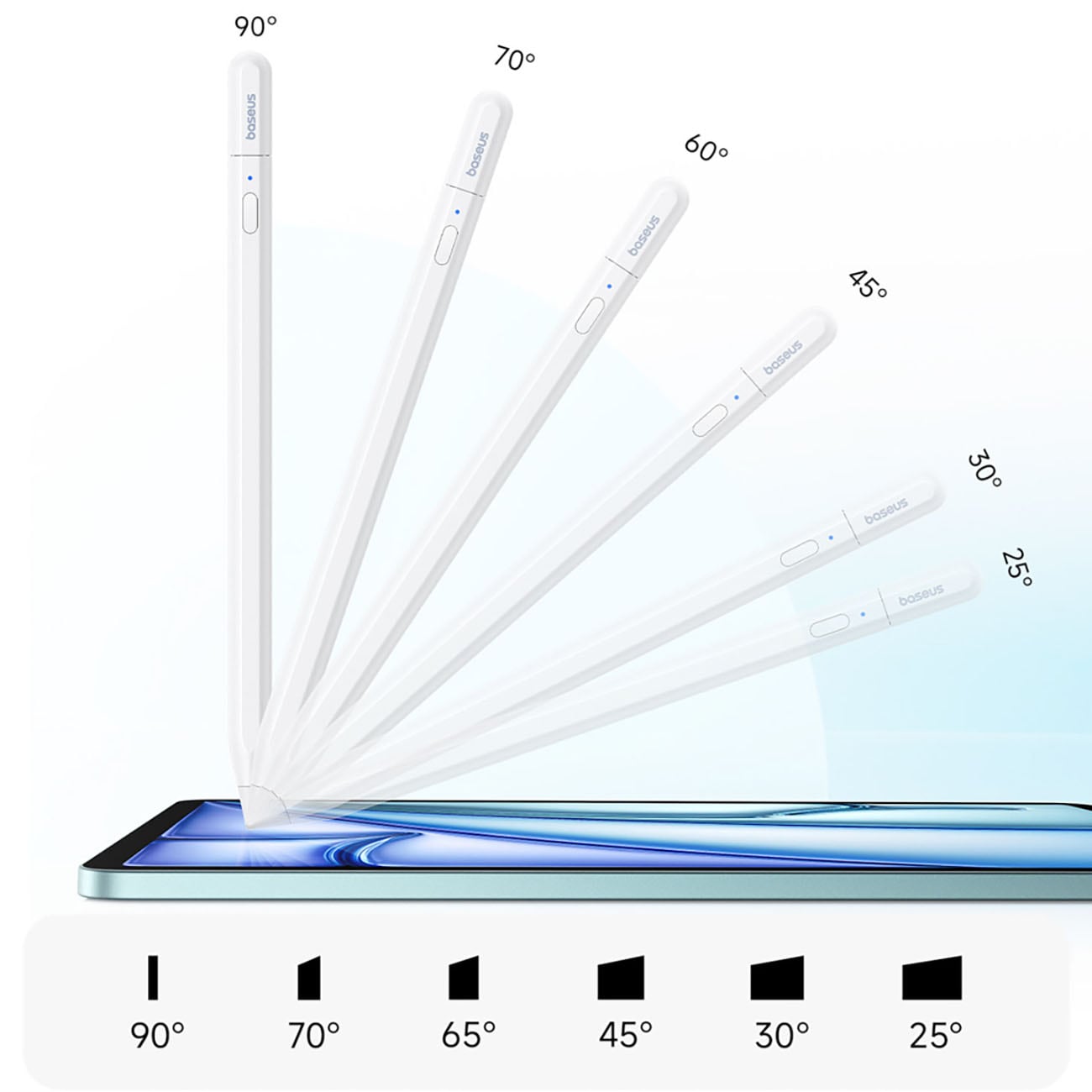 Baseus Smooth Writing PS3 Air Bluetooth-aktiv stylus til iPad – hvid