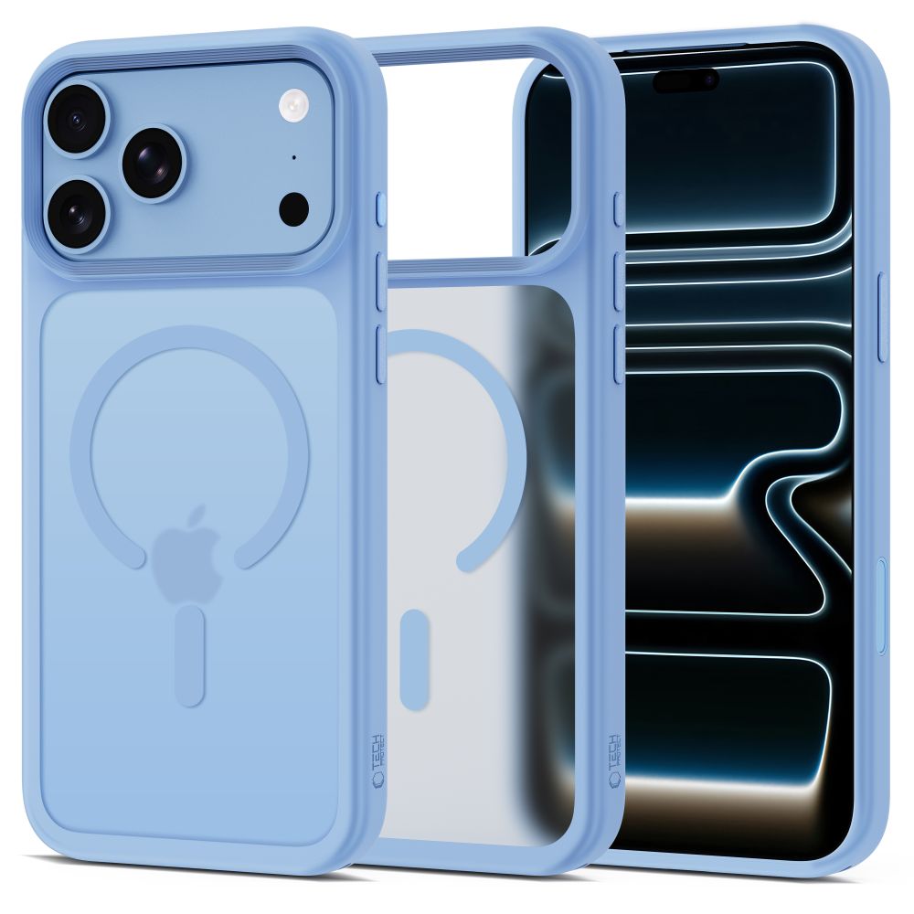 Tech-Protect Magmat Magsafe CC-etui til iPhone 18 Pro Max / 17 Pro Max – Lysblå, mat