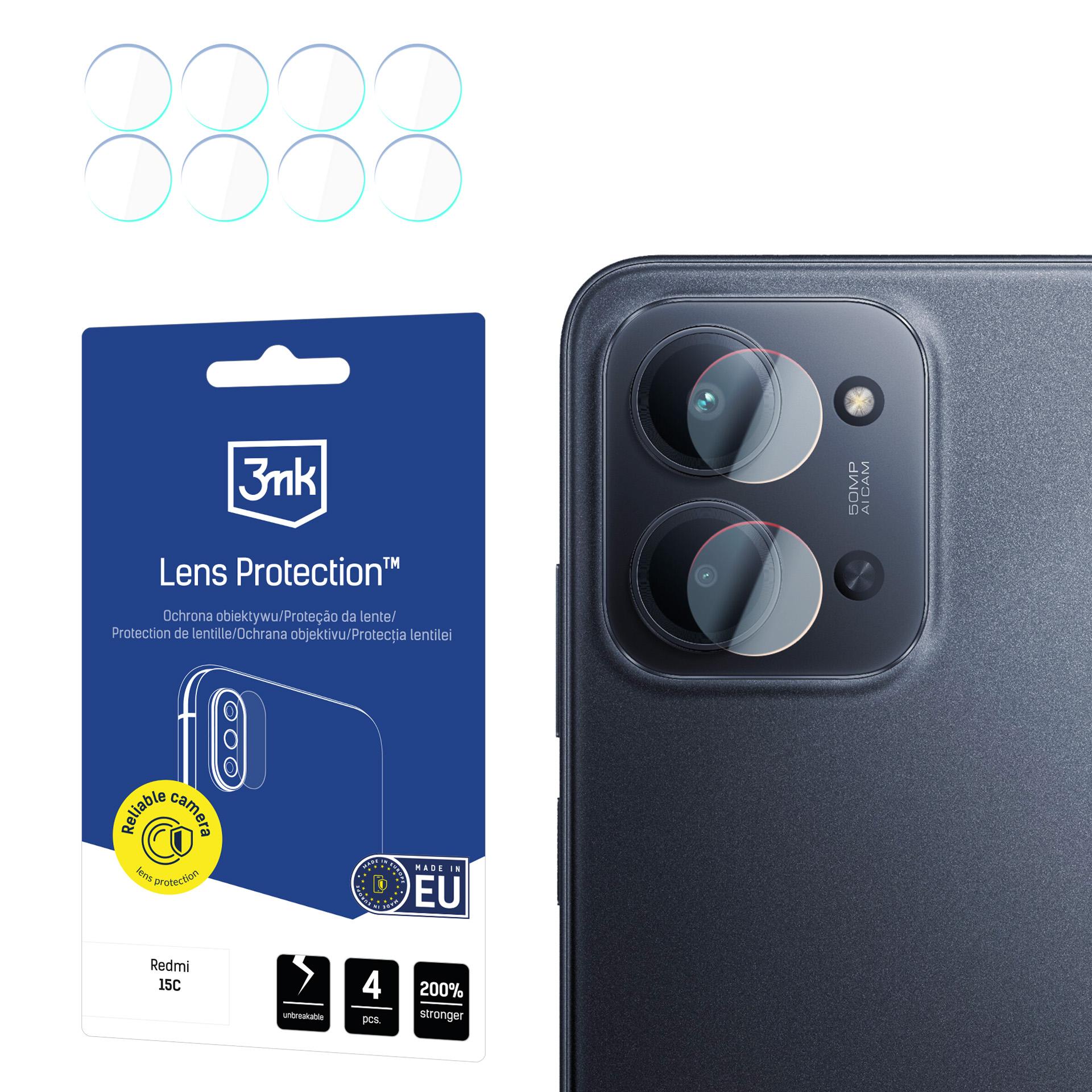 Kameralinsglas 3mk linsebeskyttelse til Xiaomi Redmi 15C