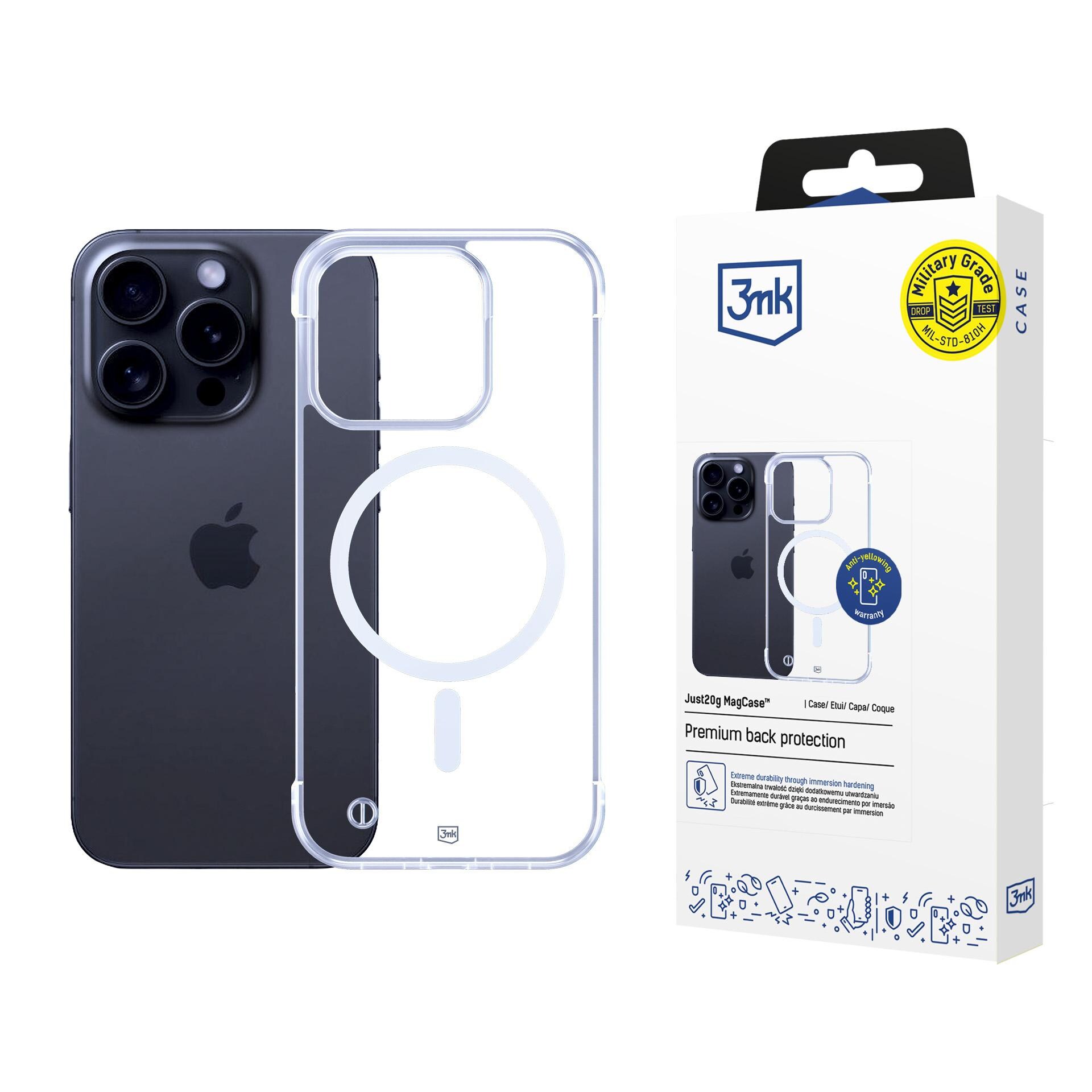 3mk Just20g MagCase til iPhone 16 Pro Max – gennemsigtig