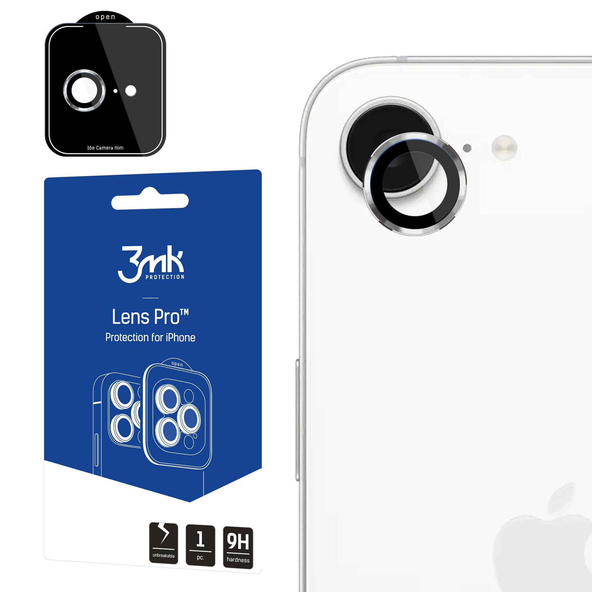 3mk Lens Protection Pro hærdet glas til iPhone 16e – sølv