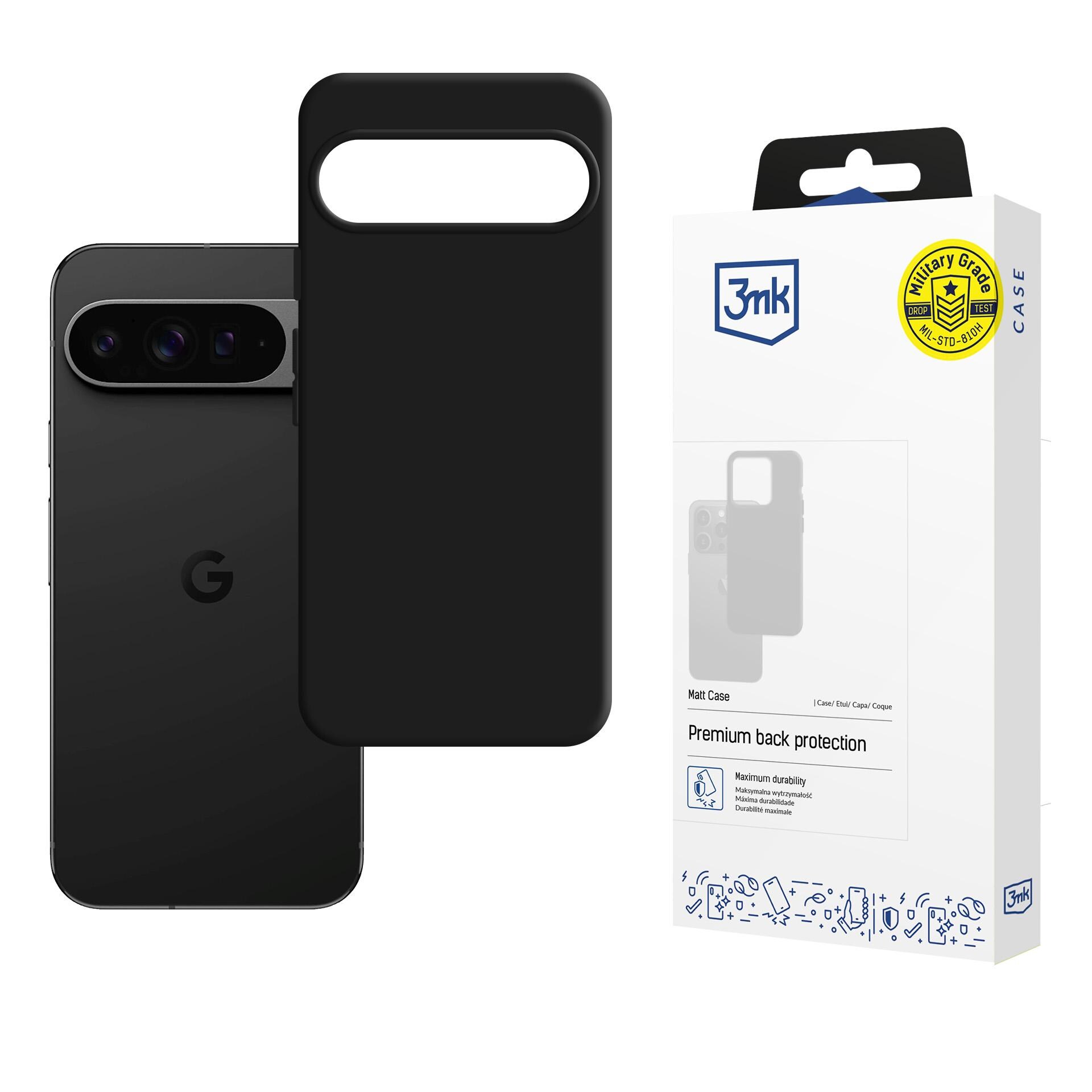 3mk Matt-etui til Google Pixel 10 Pro XL – mat sort