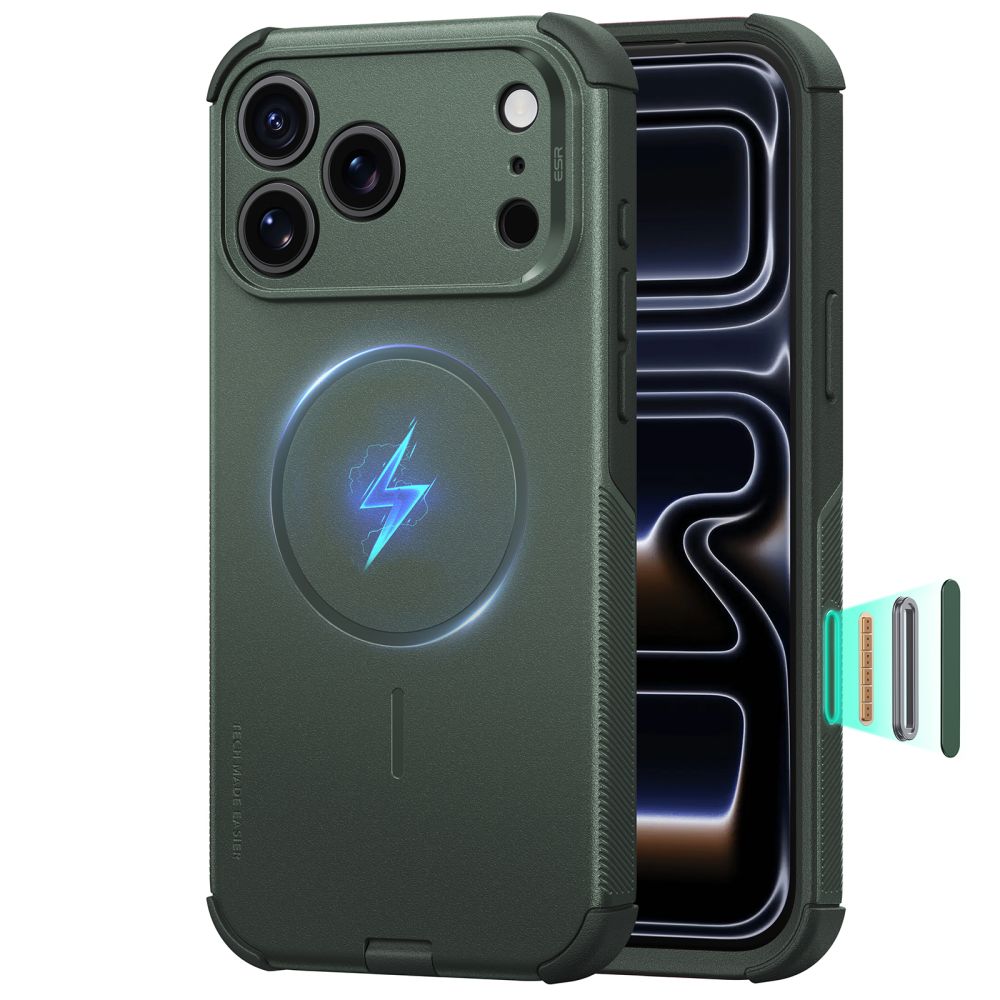 ESR Cyber Tough MagSafe-etui til iPhone 18 Pro Max / 17 Pro Max – Grøn