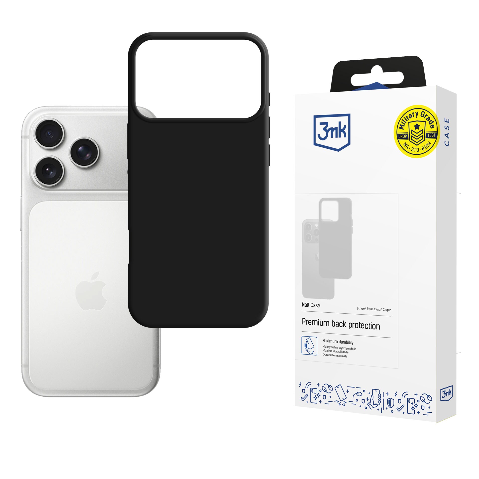 3mk Matt-etui til Apple iPhone 17 Pro – Sort