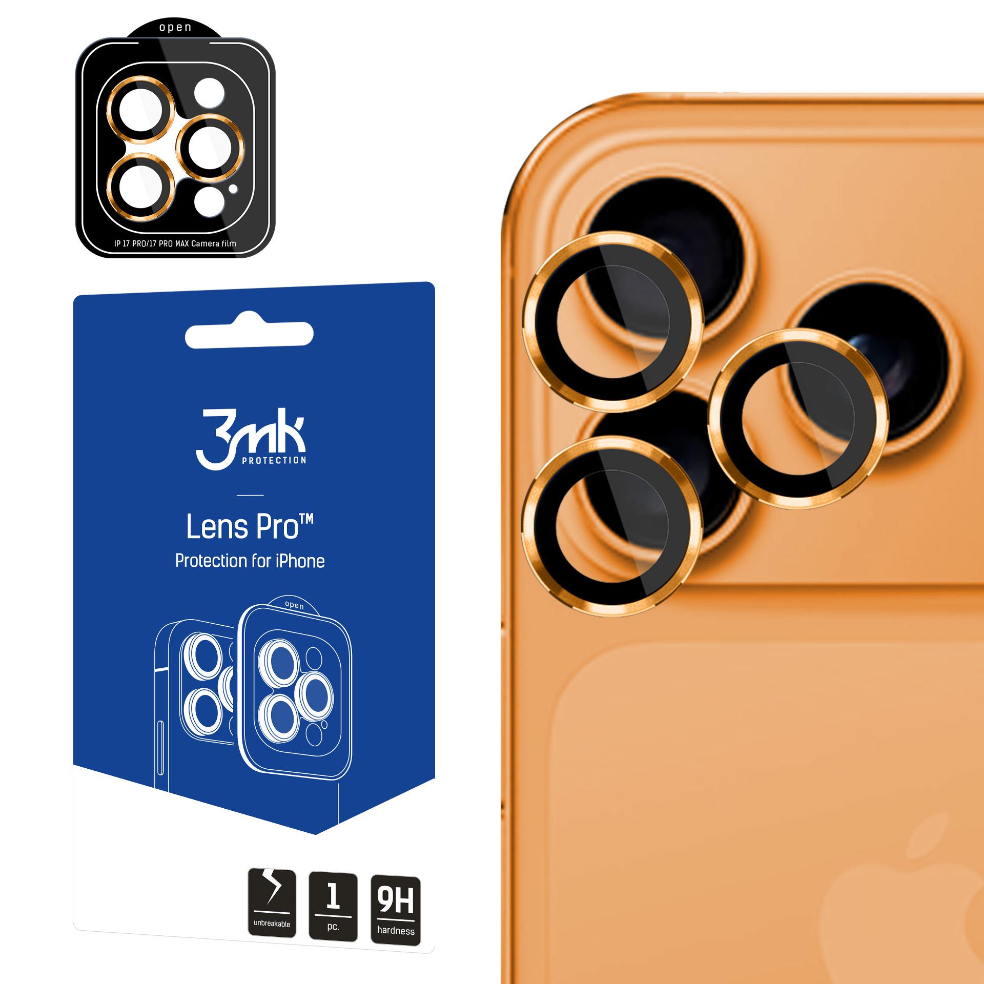 3mk Lens Protection Pro hærdet glas til iPhone 17 Pro / 17 Pro Max – Orange