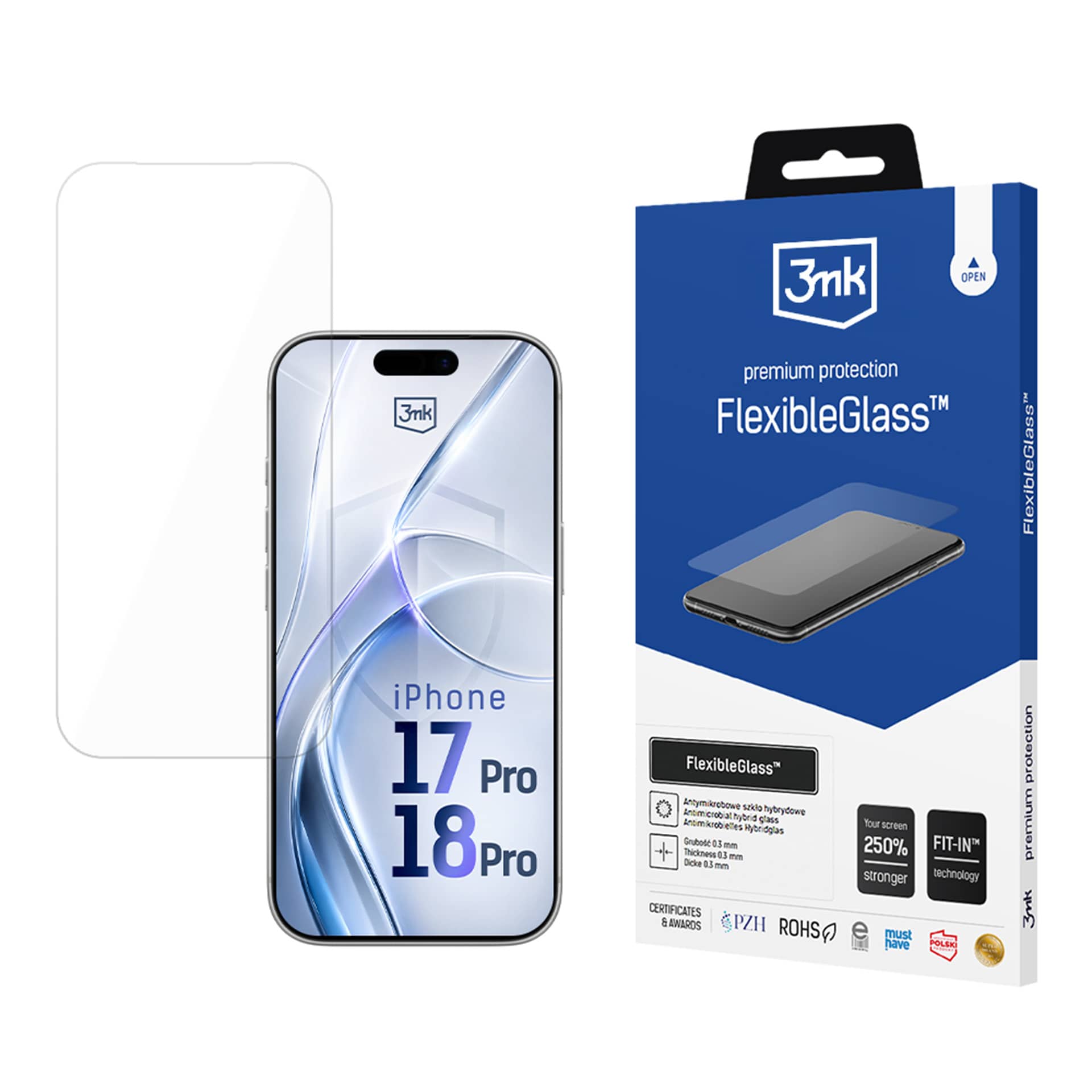 3mk FlexibleGlass v2.0 hybridglas til iPhone 17 Pro