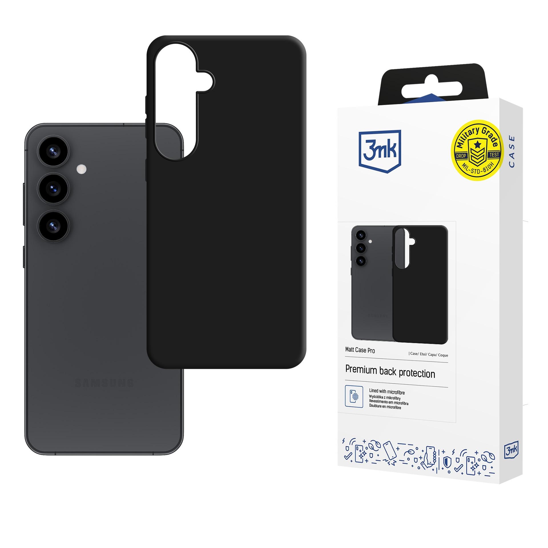 3mk Matt Case Pro til Samsung Galaxy S25 – mat sort