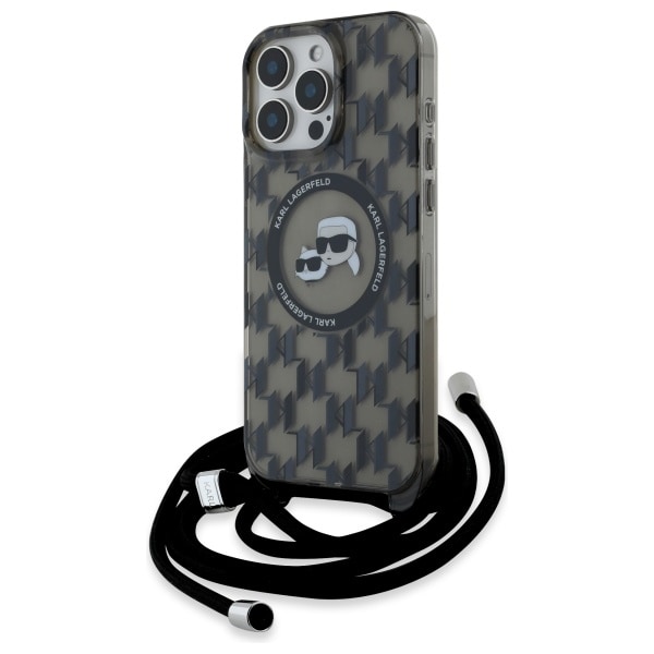 Karl Lagerfeld IML Crossbody Monogram Karl & Choupette Head MagSafe-etui iPhone 16 Pro – sort