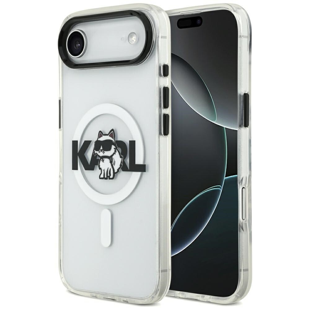Karl Lagerfeld IML Choupette-skitse-logo MagSafe iPhone Air-etui – gennemsigtigt