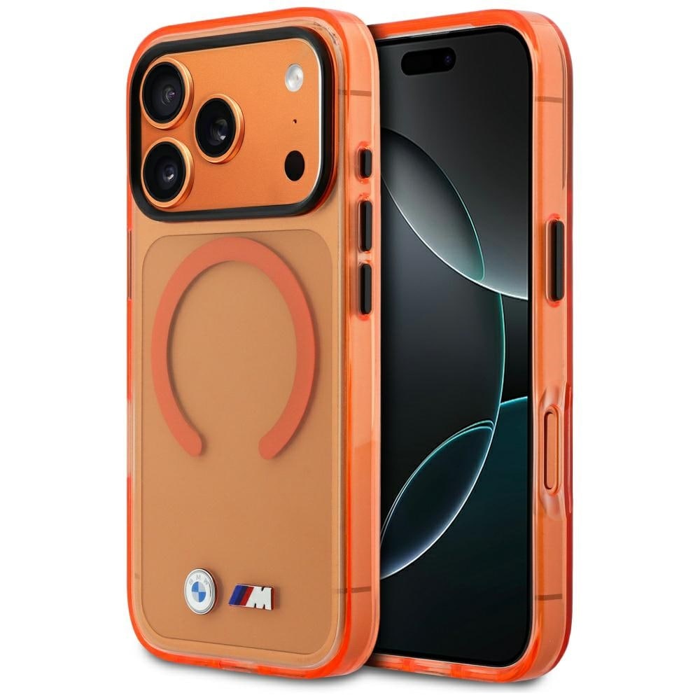 BMW M IML-metal-logoer, MagSafe-etui til iPhone 17 Pro Max – Pro Orange