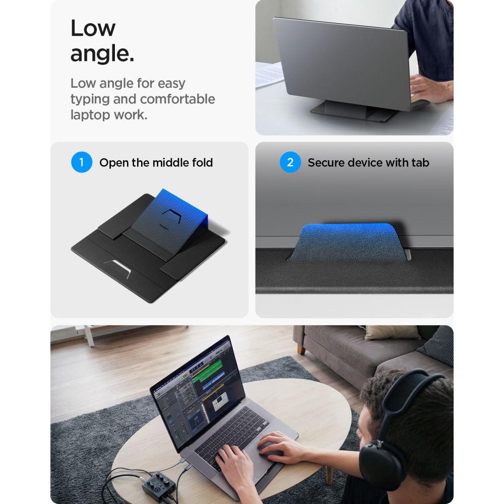 Spigen SlimFold LD201-S8 bærbarstativ – grå