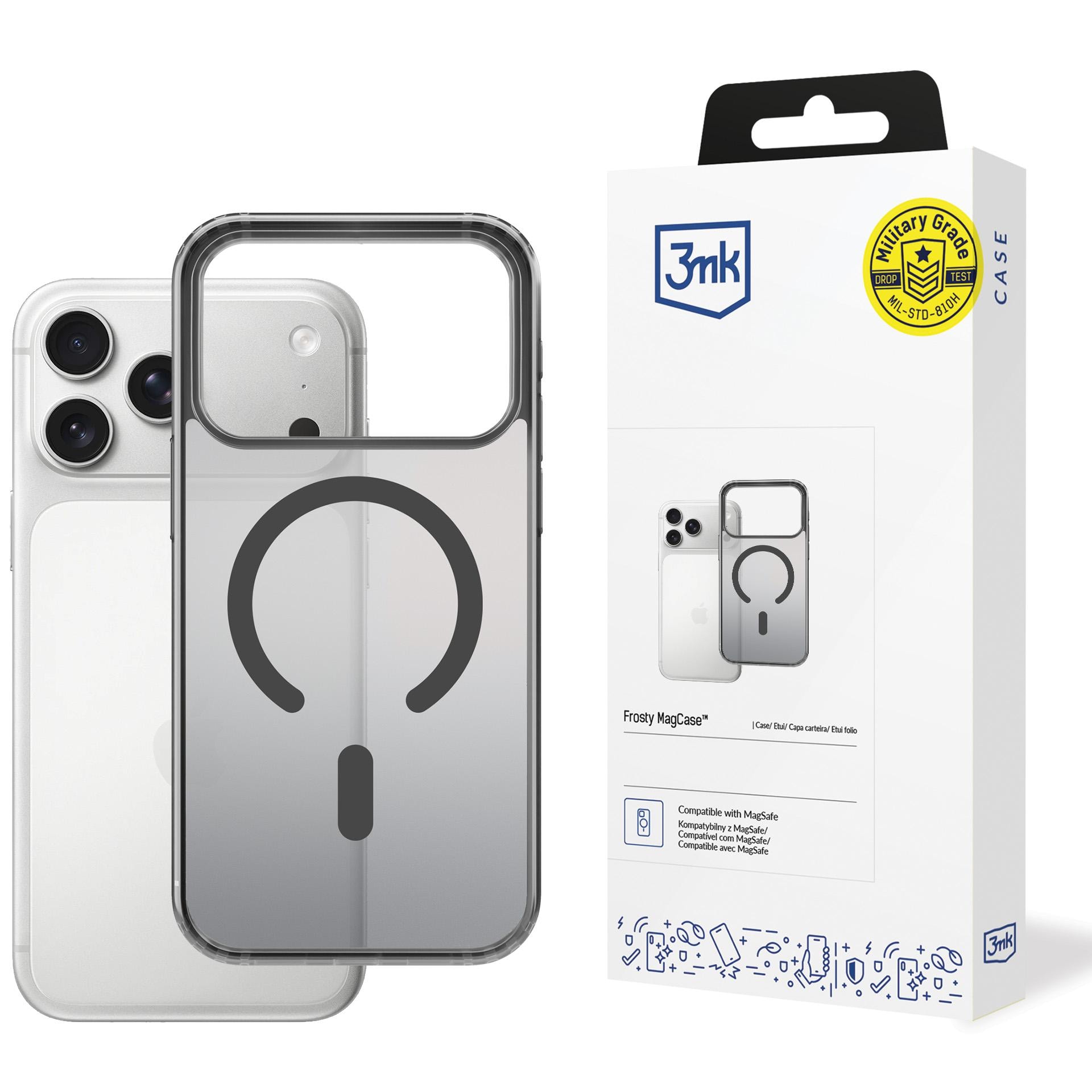 3mk Frosty MagCase til iPhone 17 Pro Max – Sort