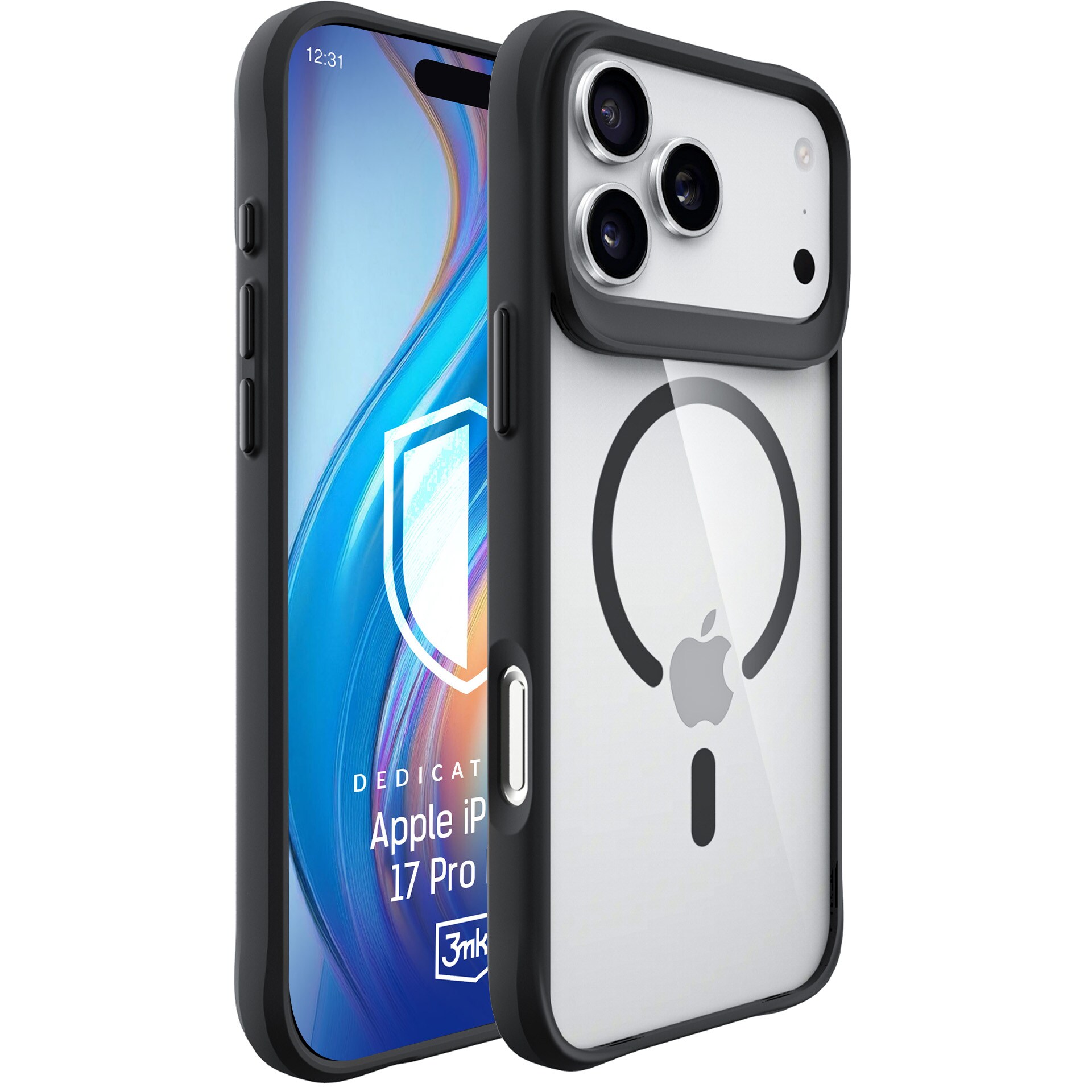 3mk Satin Armor MagCase til iPhone 17 Pro Max – gennemsigtig sort
