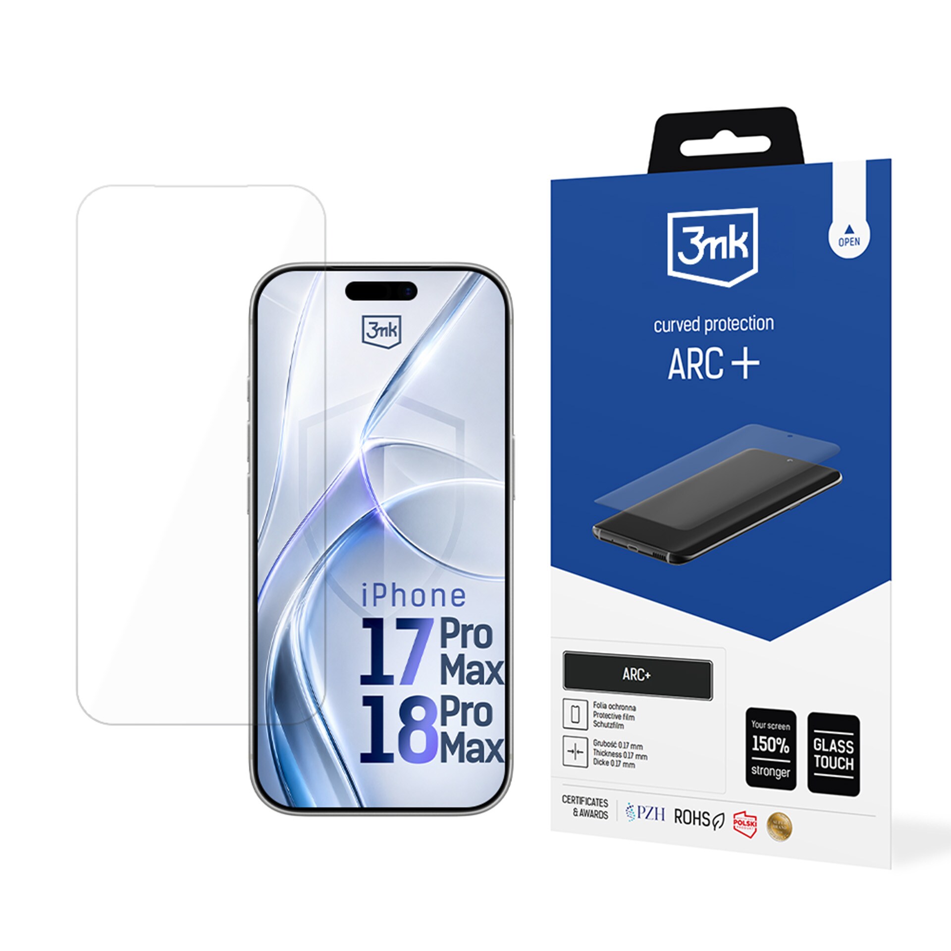3mk ARC+ beskyttelsesfilm til Apple iPhone 17 Pro Max