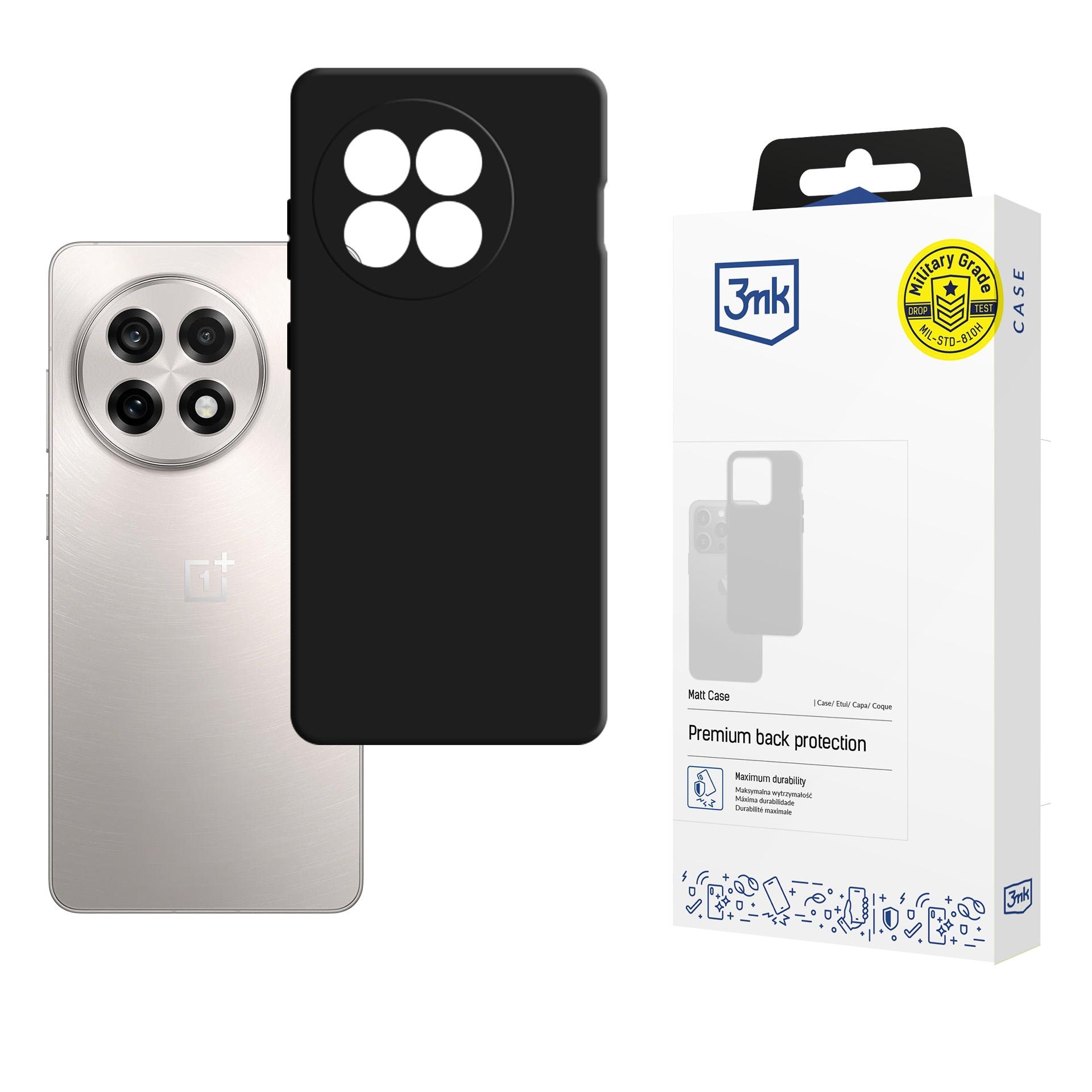 3mk Matt-etui til OnePlus 13R/ACE 5 – Mat sort