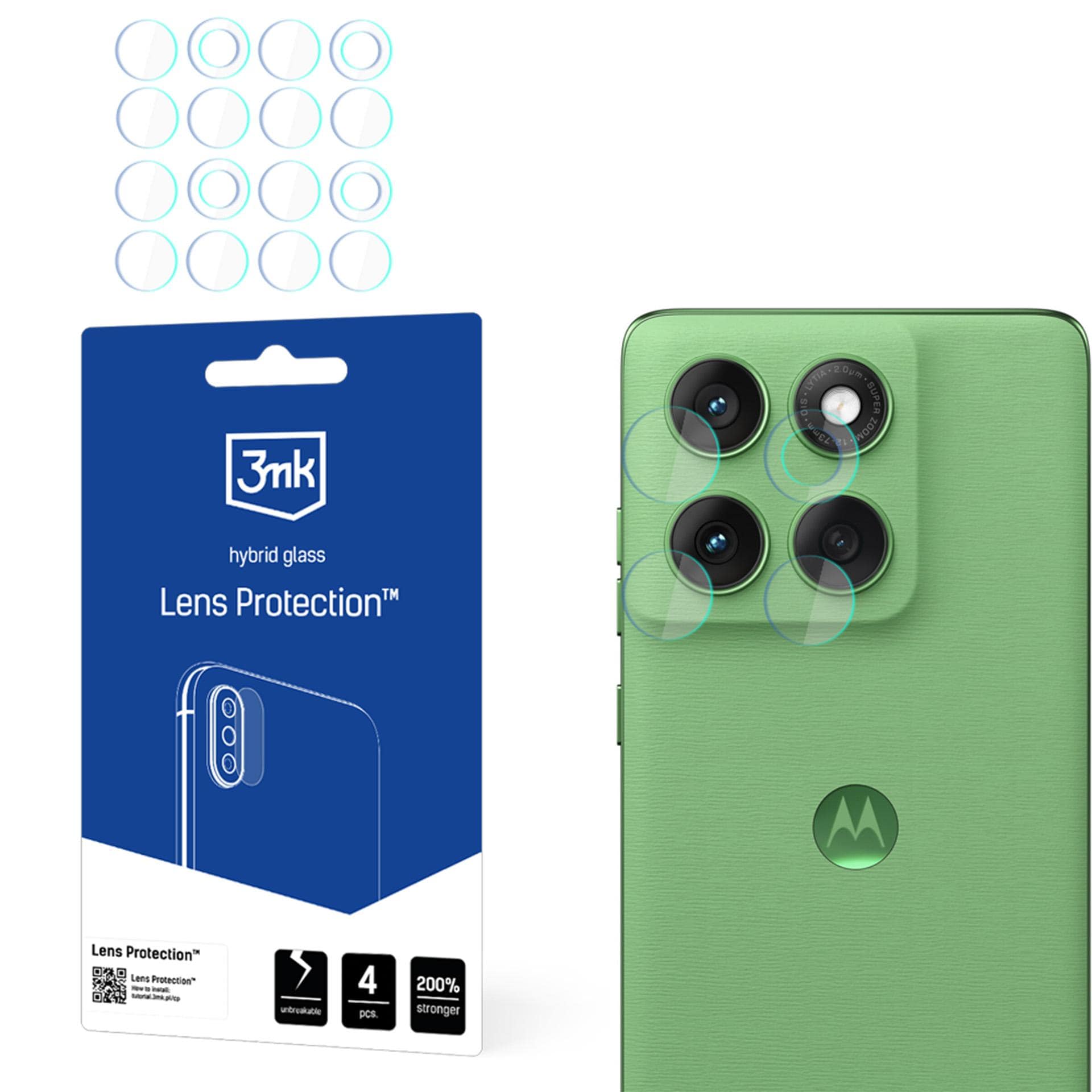 3mk Hybridglas til beskyttelse af kameralinsen på Motorola Edge 60