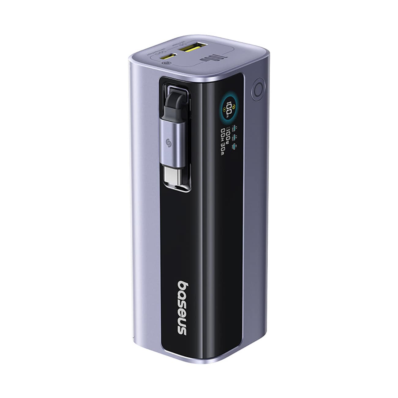 Baseus EnerGeek GR11 10.000 mAh 100 W powerbank med udtrækkeligt kabel – grå
