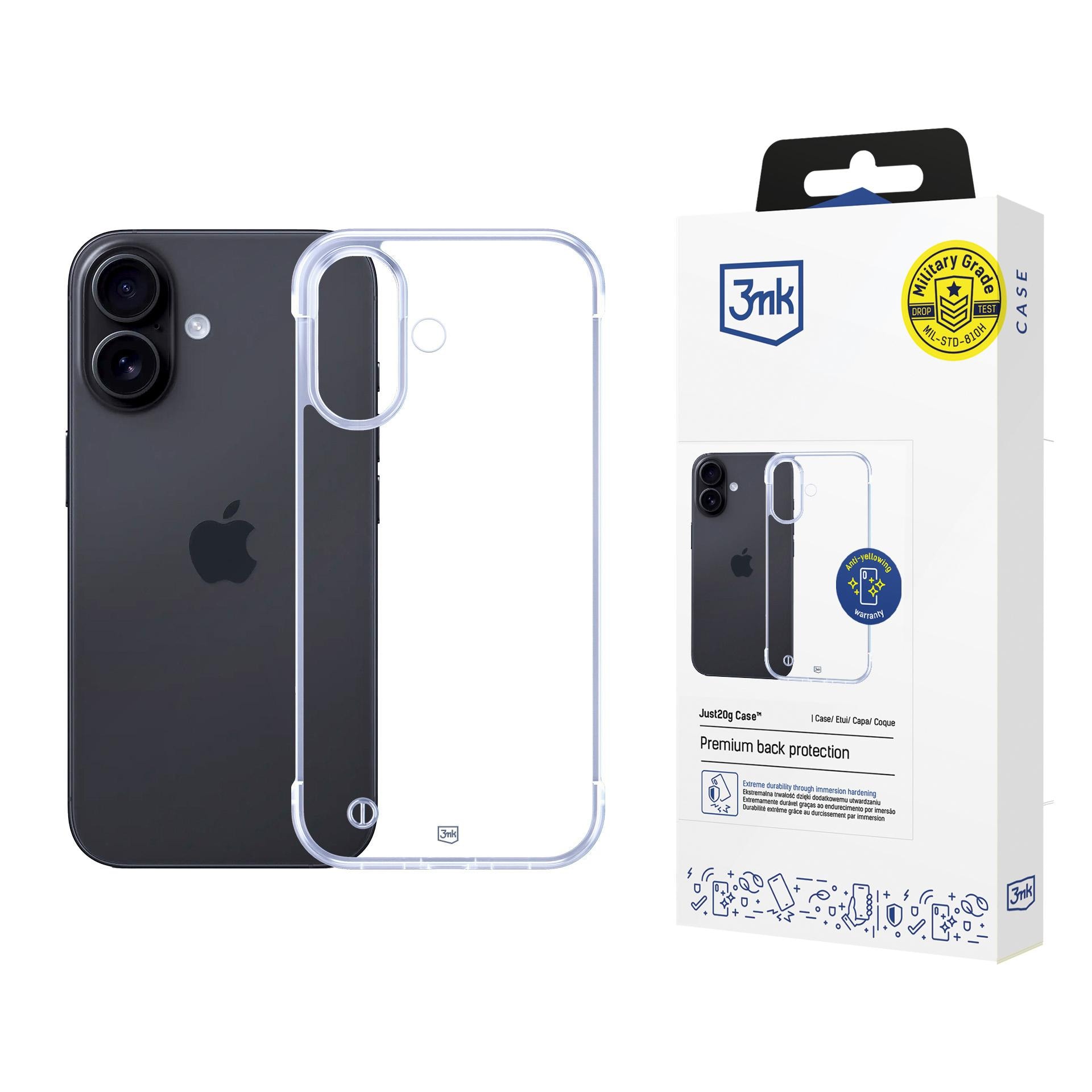 3mk Just20g gennemsigtigt cover til Apple iPhone 16 – gennemsigtigt