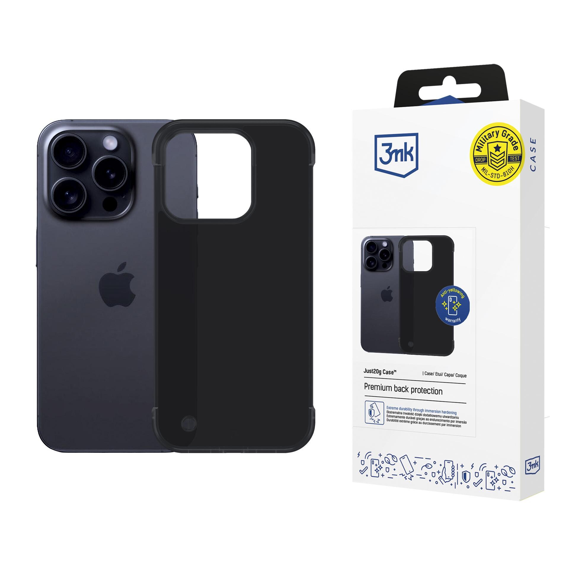 3mk Just20g mat etui til Apple iPhone 13 Pro – mat sort
